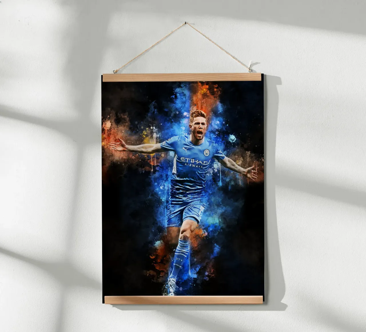 Kevin De Bruyne poster con telaio in plastica da MasterInkArt