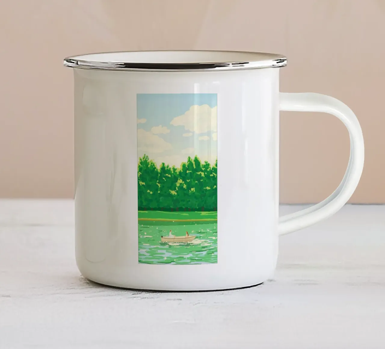 clouds greenery leaves tazza in smalto da mip of map