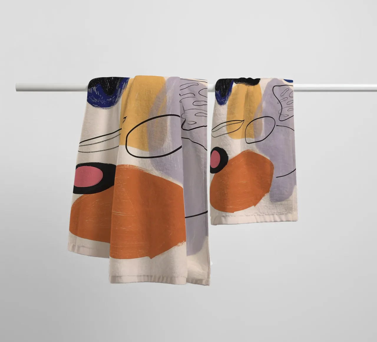 Crayon and acrylic towel by LeDieg
