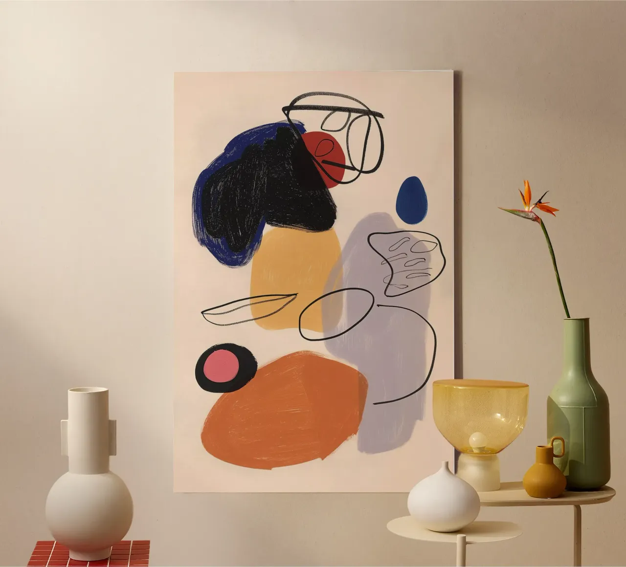 Crayon and acrylic toile de LeDieg