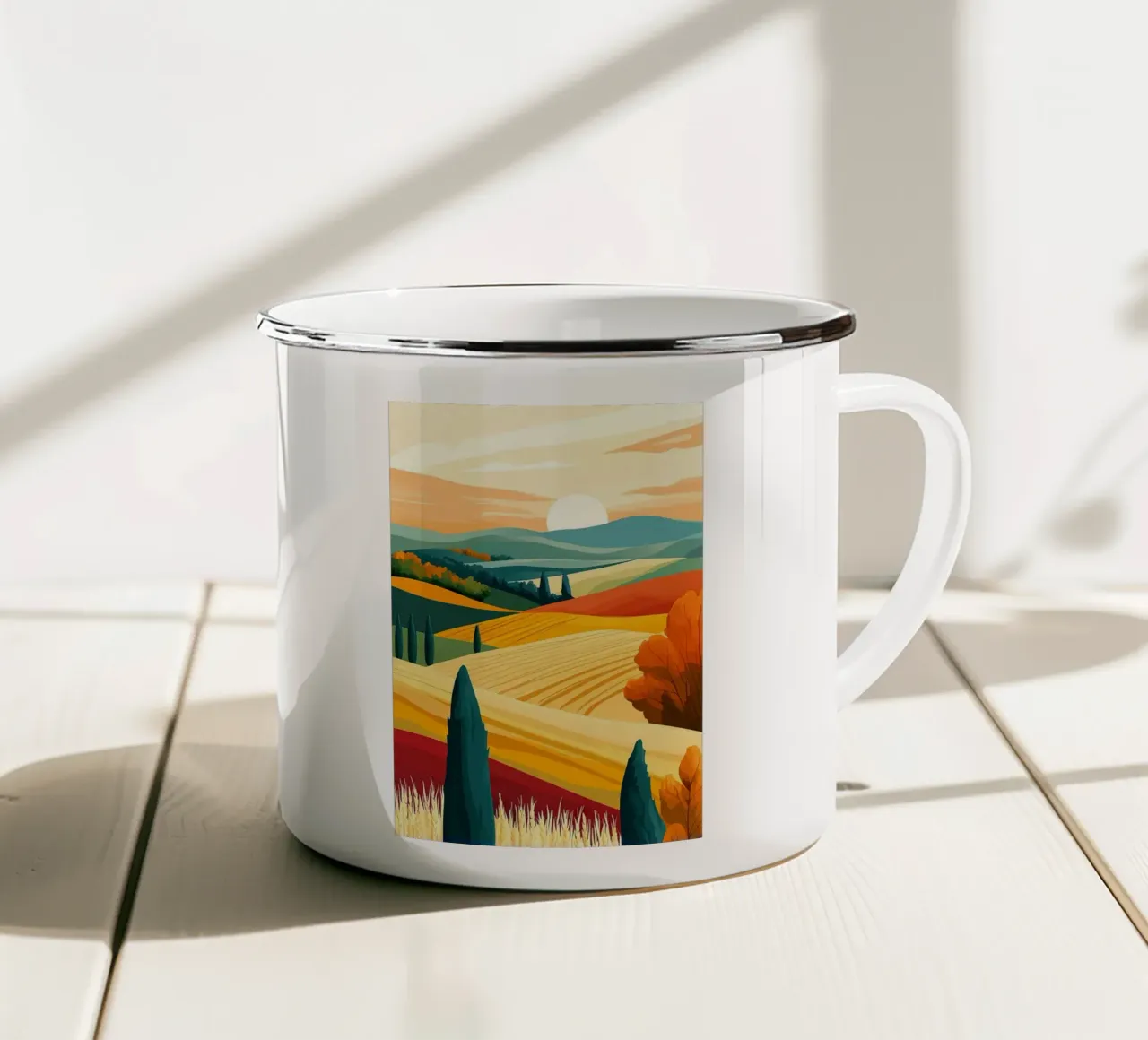 green field orange field tazza in smalto da mip of map