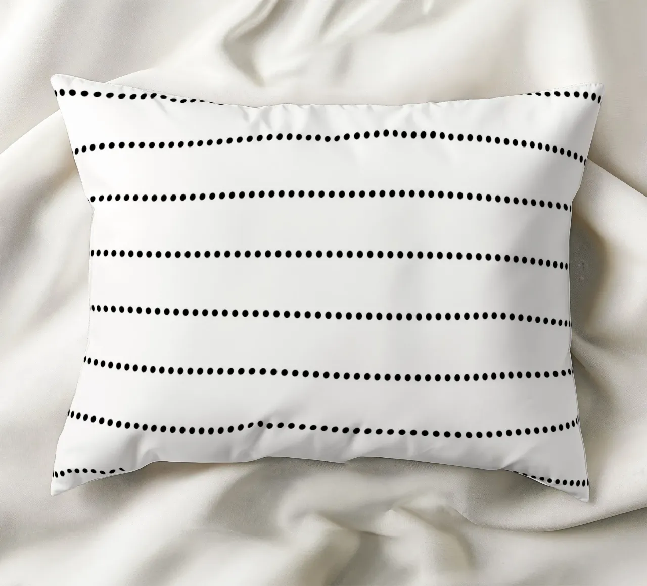 Minimal Scandinavian Basic Strisce a pois | Nero su bianco cuscino da Beauty in Simplicity