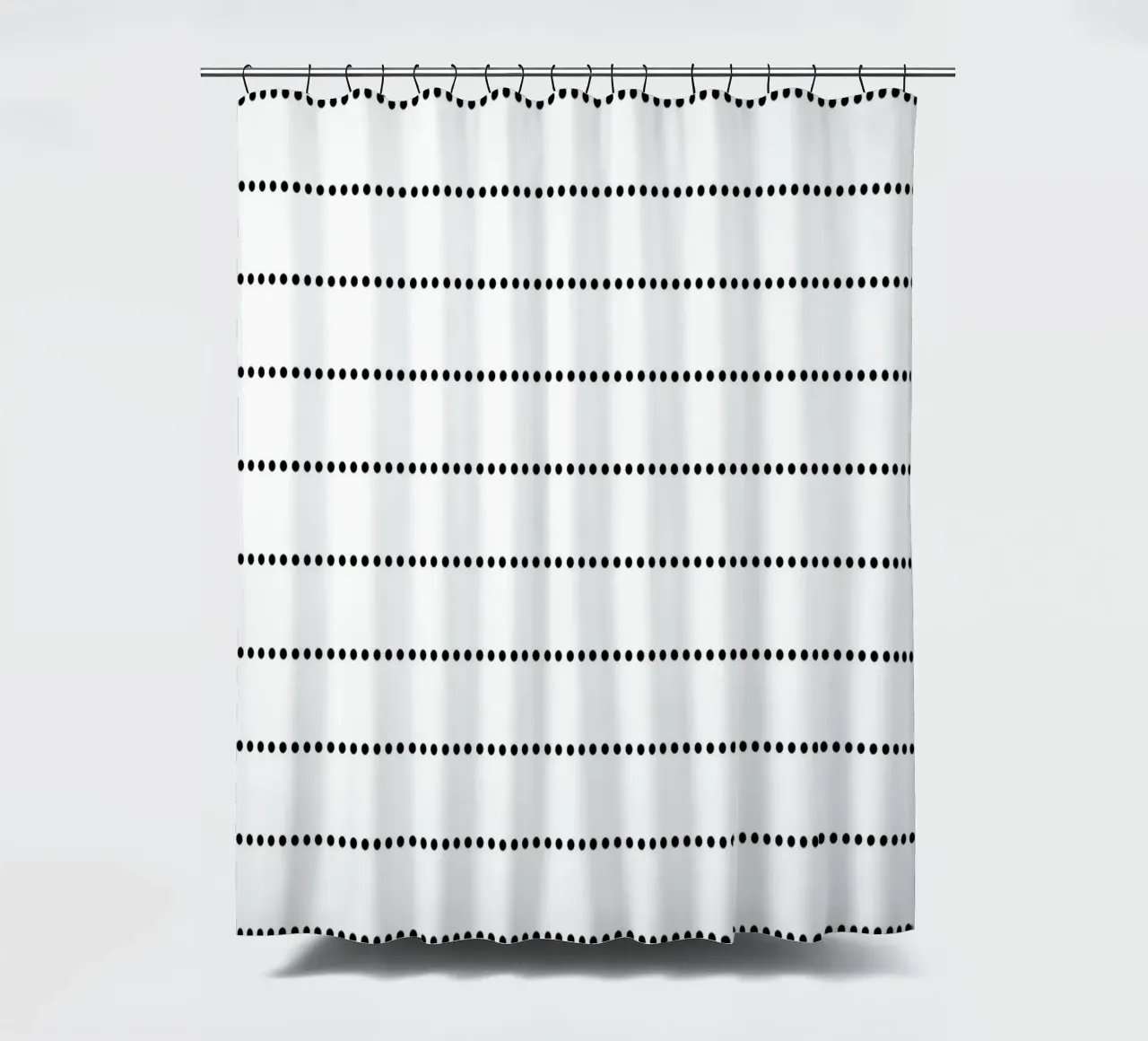 Minimal Scandinavian Basic Strisce a pois | Nero su bianco tenda da doccia da Beauty in Simplicity