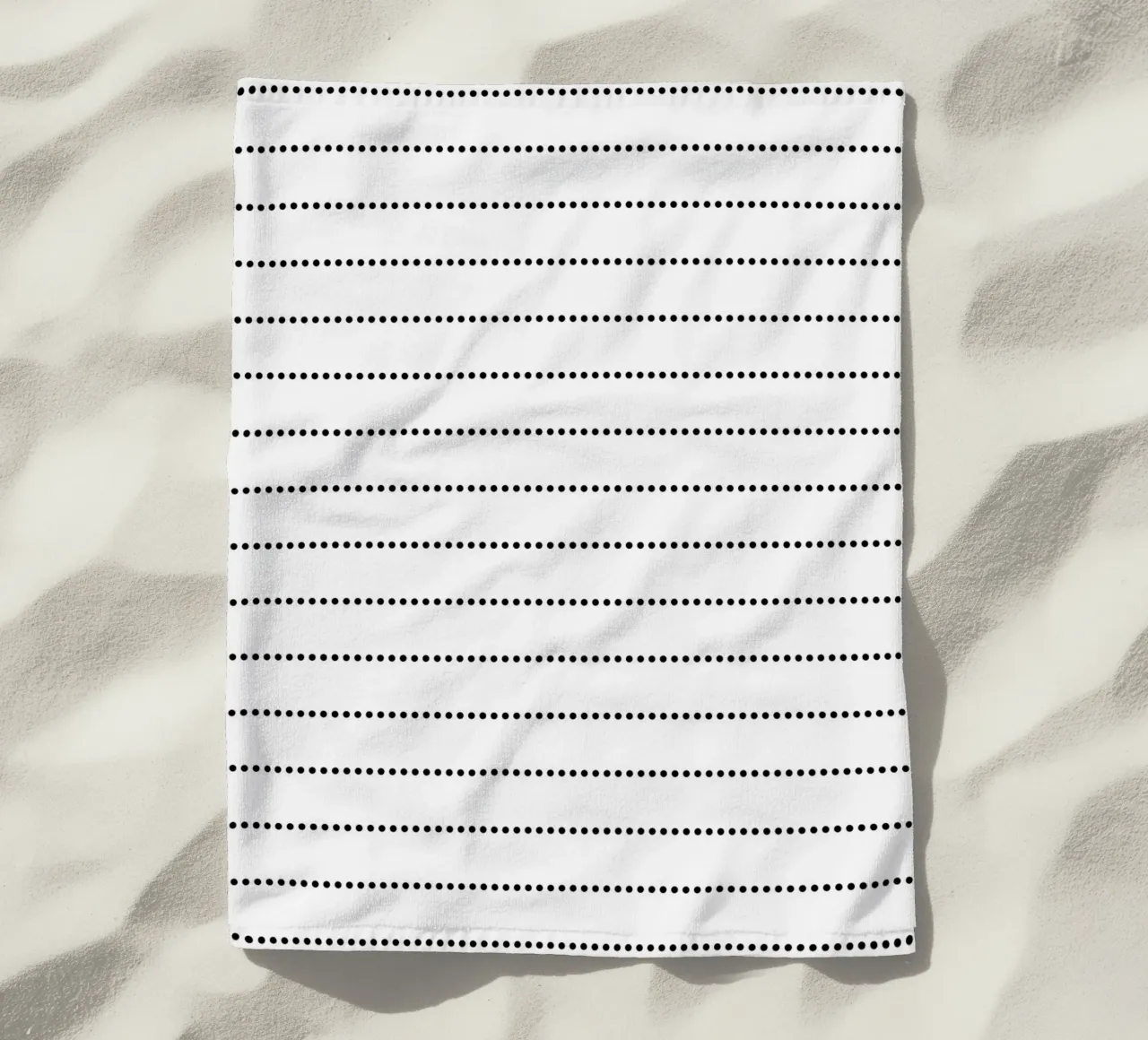 Minimal Scandinavian Basic Strisce a pois | Nero su bianco telo mare da Beauty in Simplicity