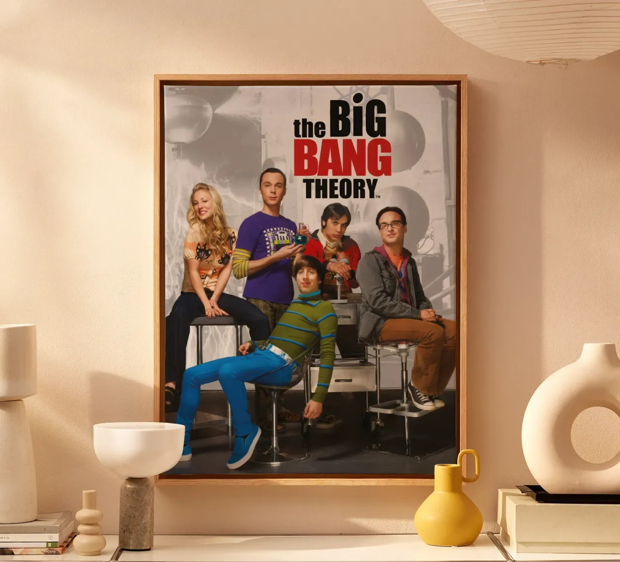 the big bang theory characters canvas with Floater frame by mix mate