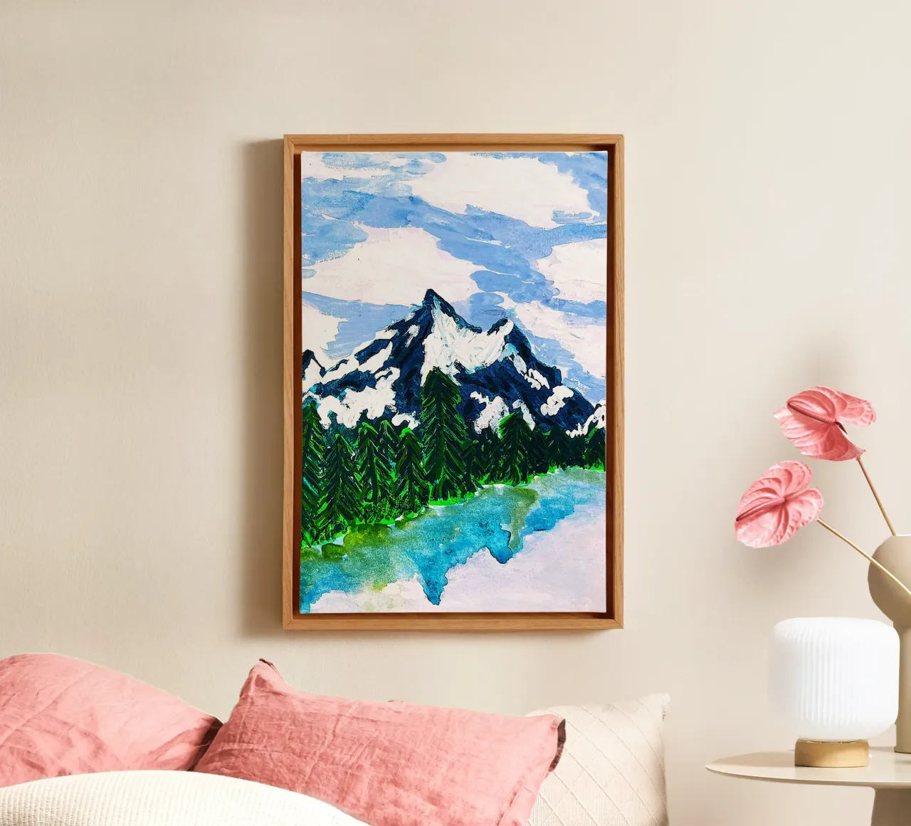 coniferous forest nature canvas met Baklijst van Good days