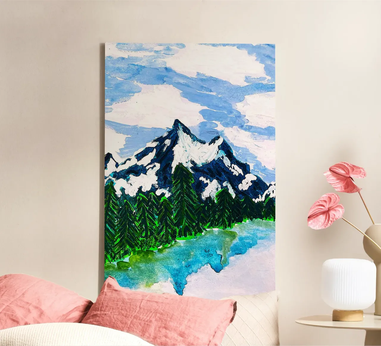 coniferous forest nature canvas met Baklijst van Good days