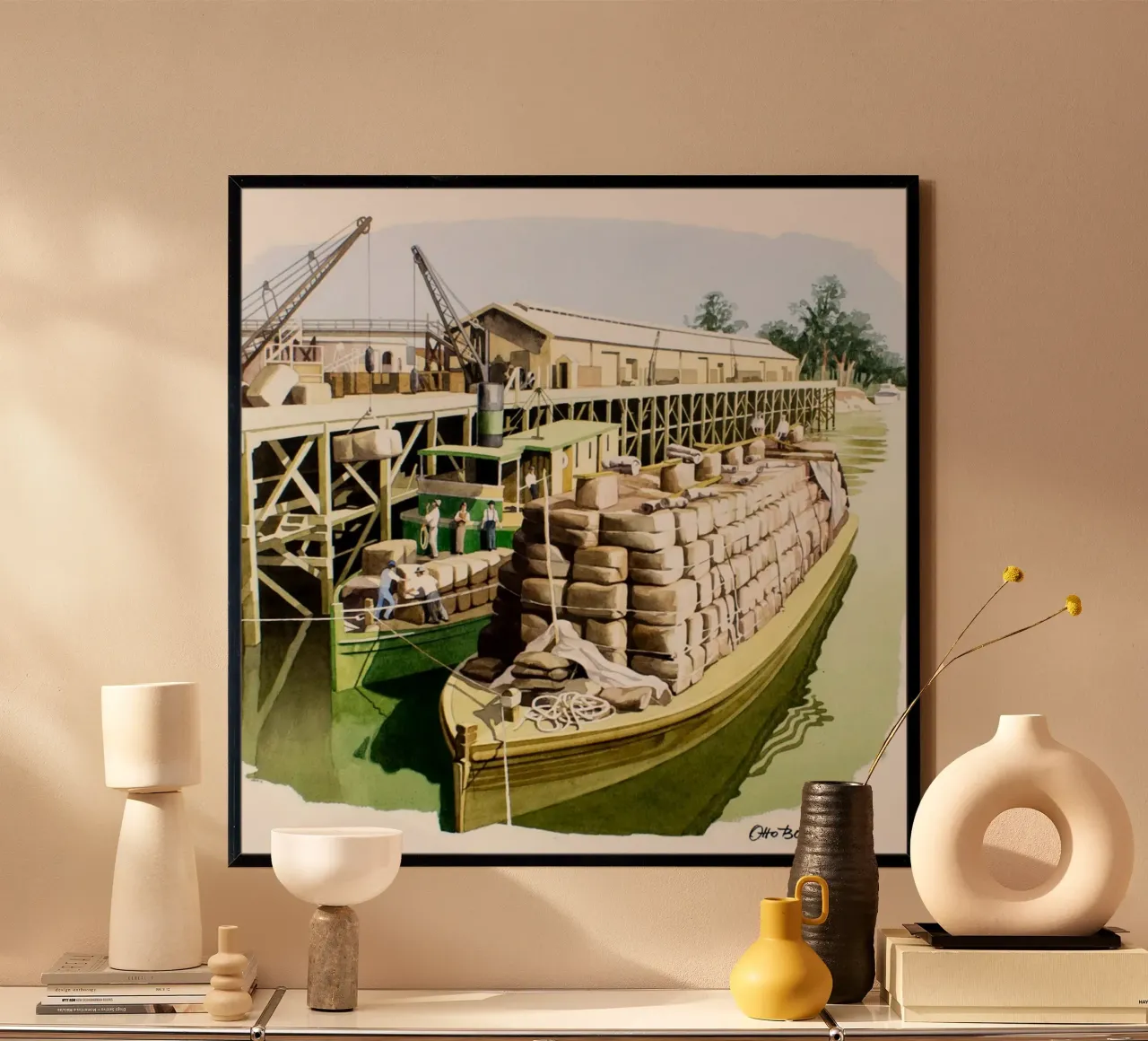 nave da carico poster con telaio in legno da iding store
