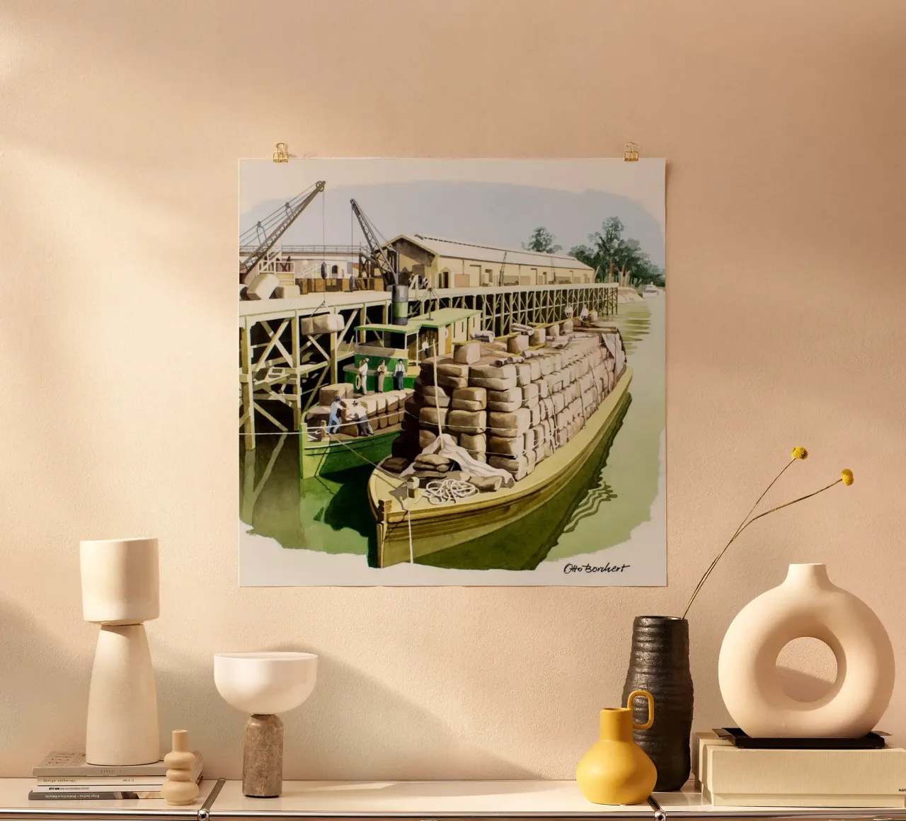 nave da carico poster con telaio in legno da iding store