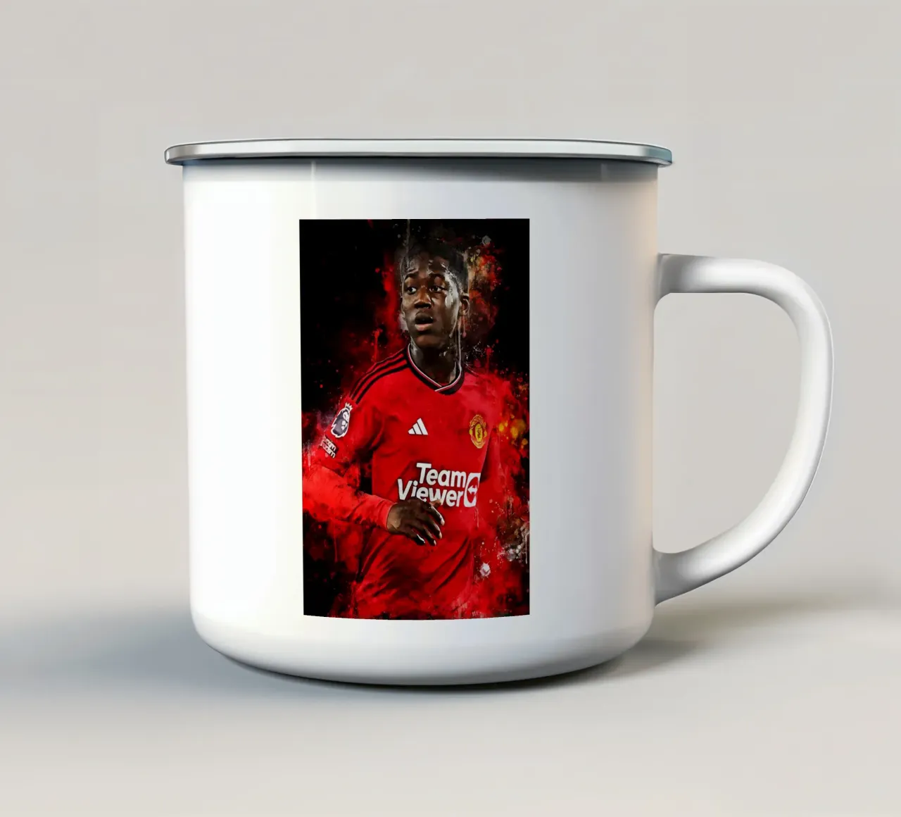 Kobbie Mainoo tazza in smalto da MasterInkArt