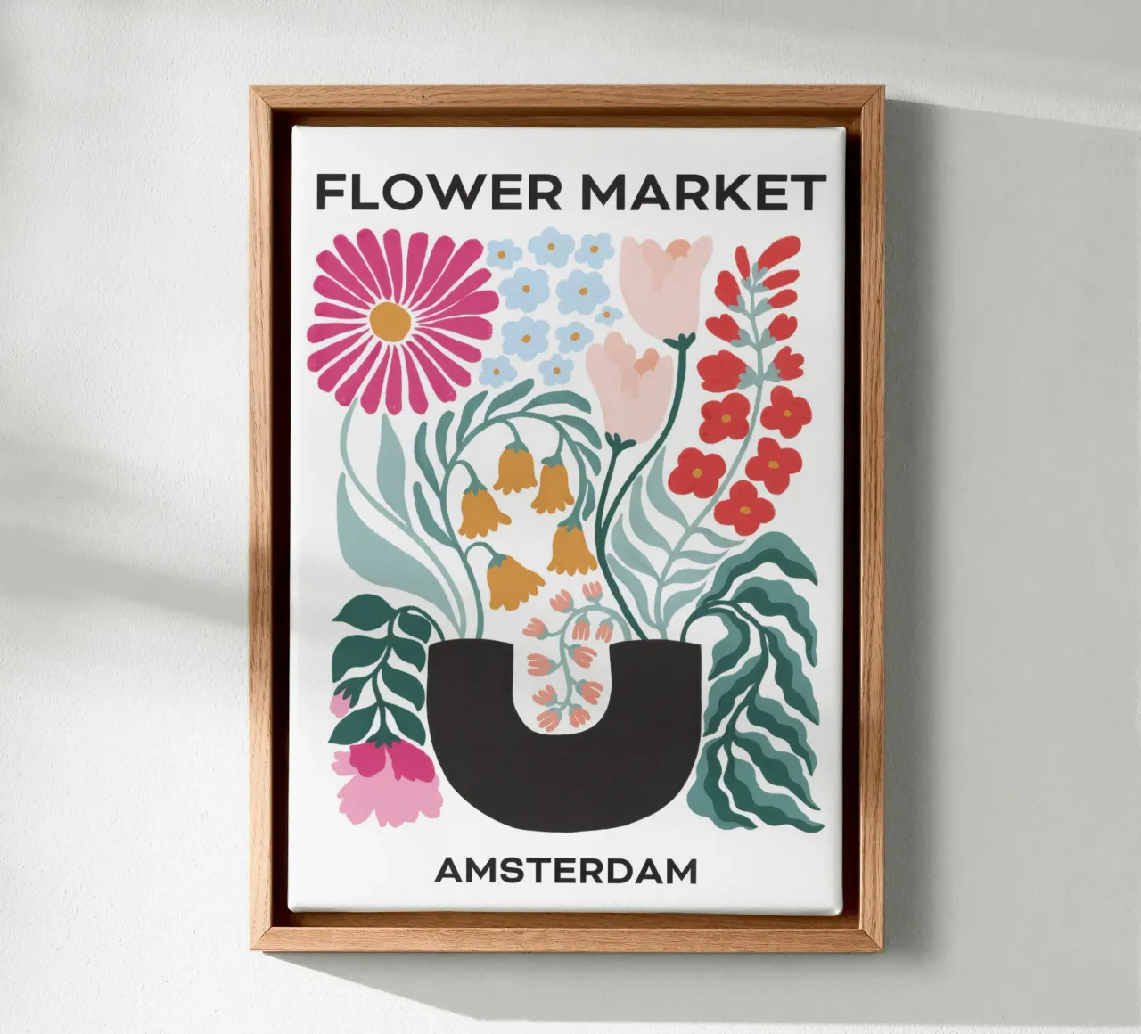 Mercato dei fiori - Amsterdam tela con Cornice a cassetta da TekleDawit