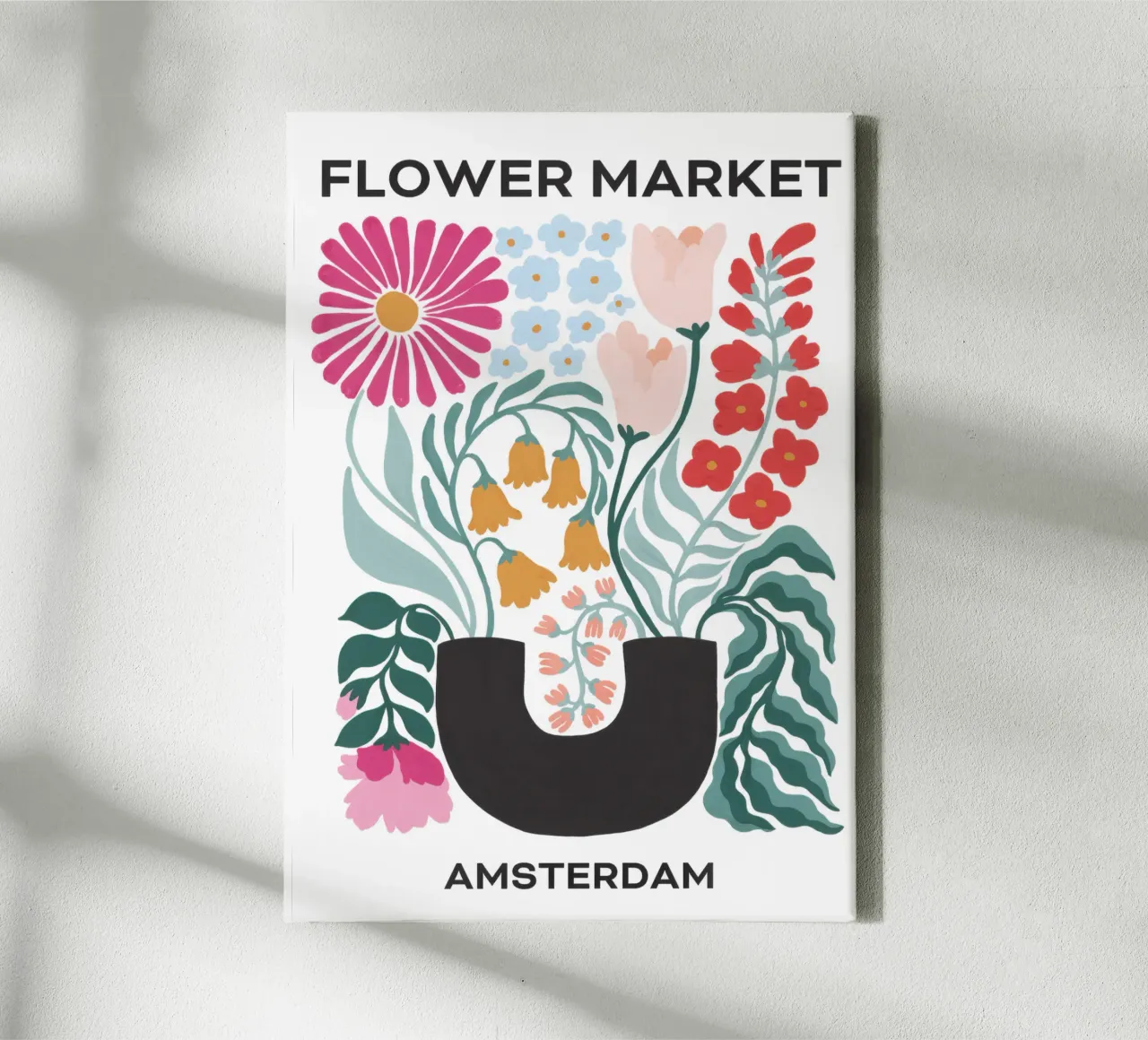 Mercato dei fiori - Amsterdam tela con Cornice a cassetta da TekleDawit