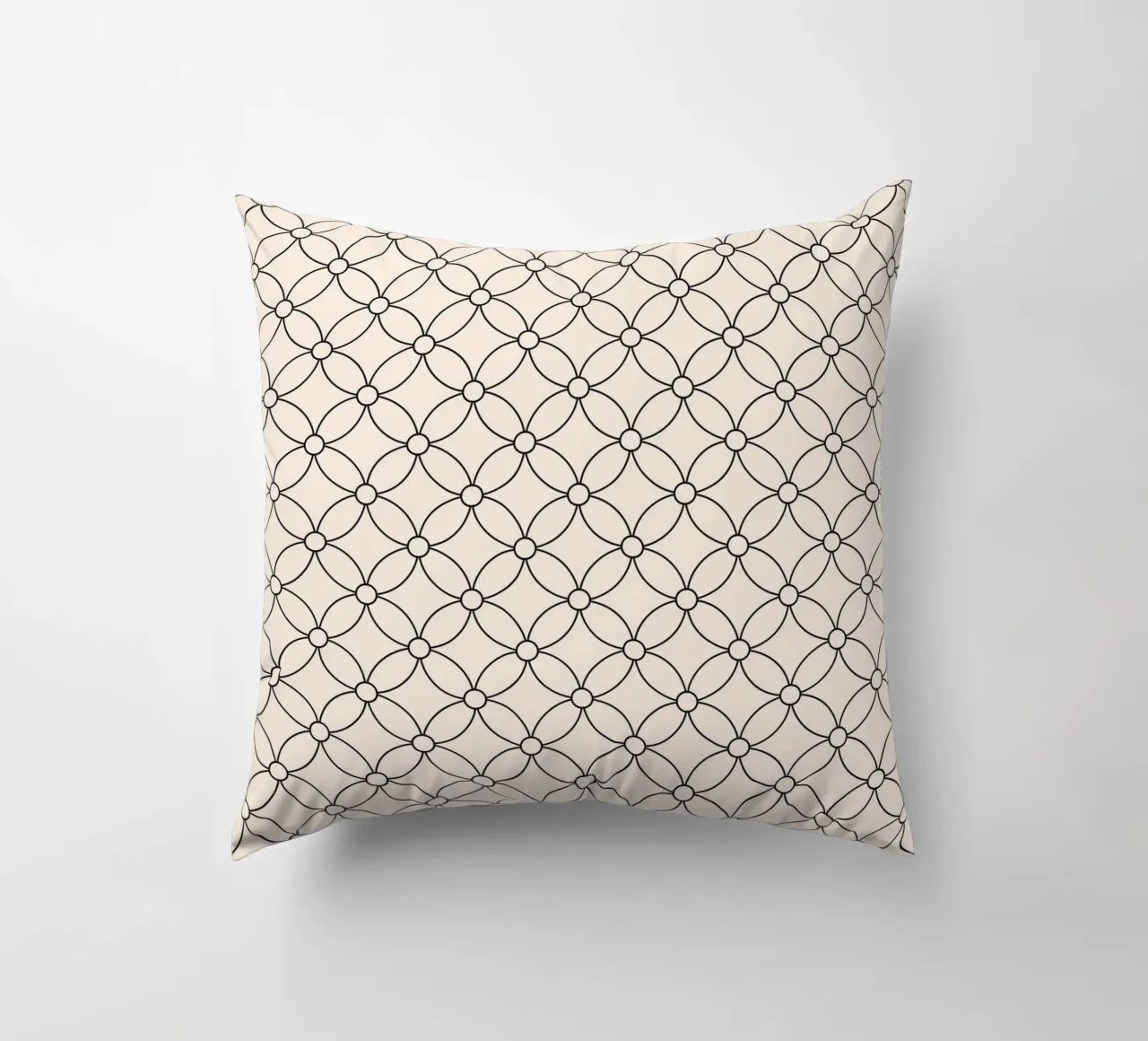 Disegno geometrico minimale di fiori semplici - nero su avorio cuscino da Beauty in Simplicity