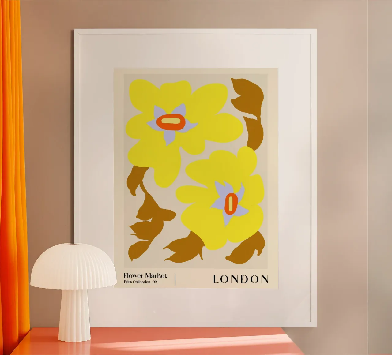 Mercato dei fiori di Londra poster con telaio in alluminio da TekleDawit