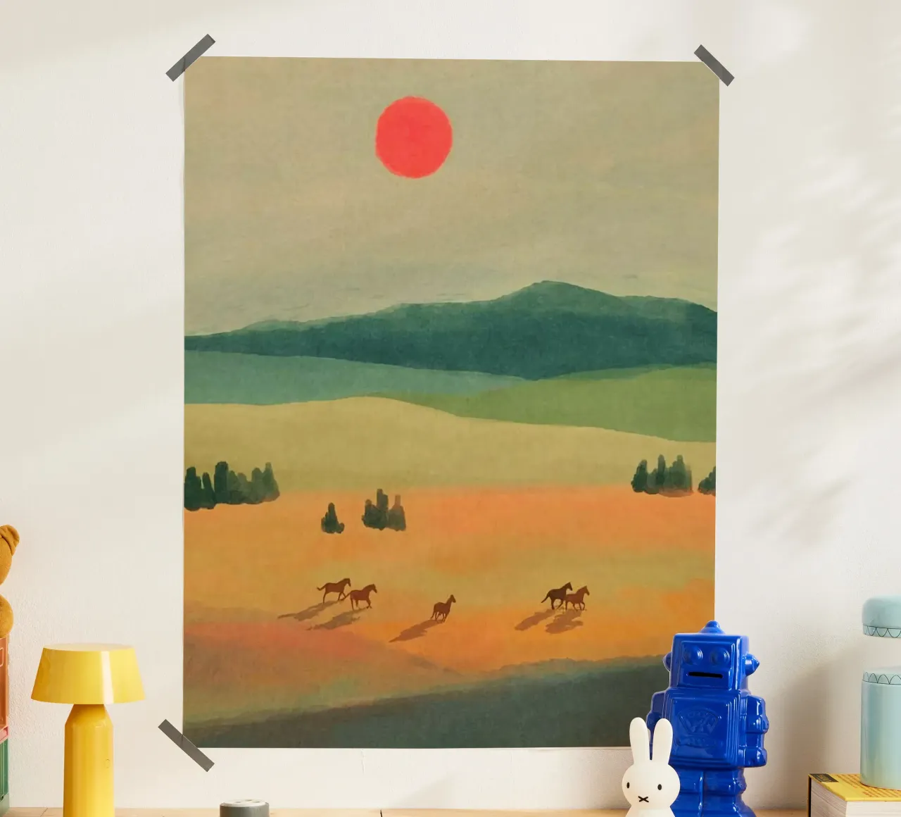 trees open field shadows poster con telaio in alluminio da Good days