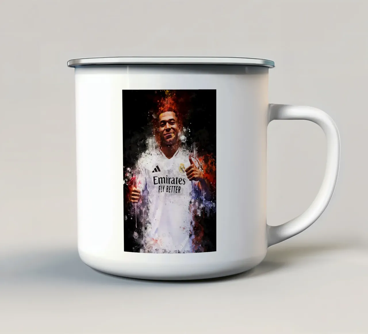 Kylian Mbappé tazza in smalto da MasterInkArt