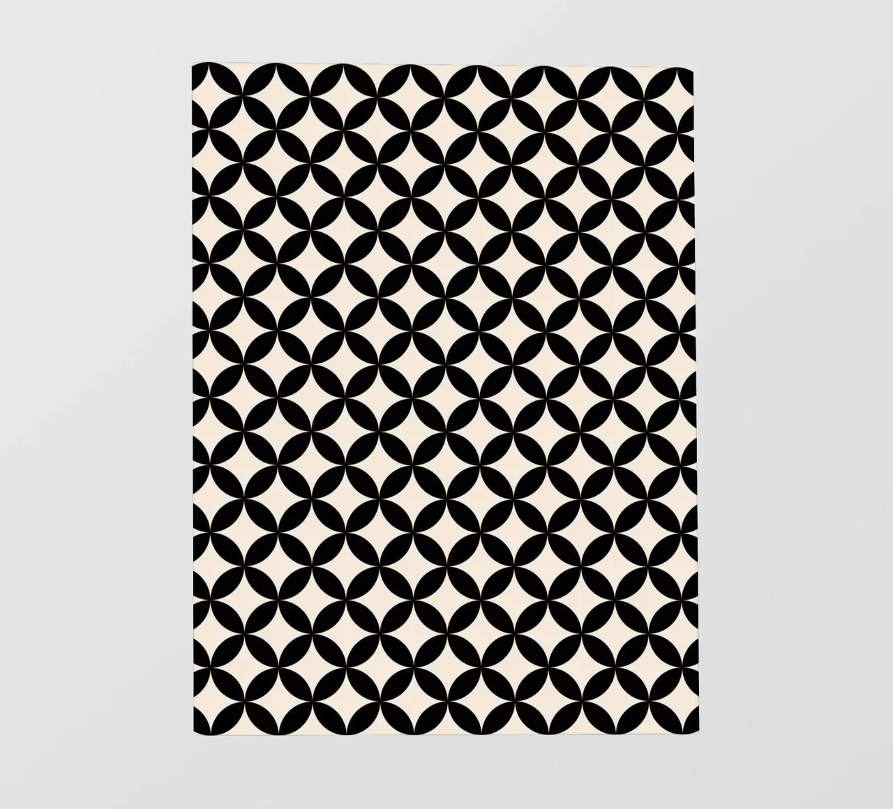 Minimal Basic Geometric Flower Pattern 2 | Nero su avorio telo in pvc da Beauty in Simplicity