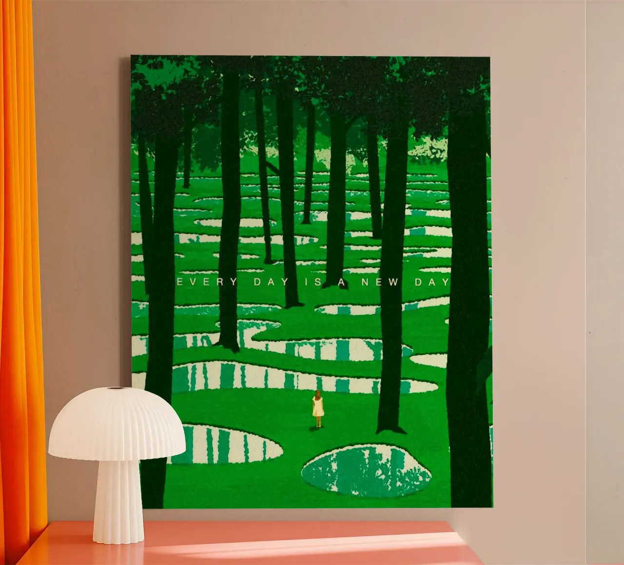 peaceful tranquility canvas met Baklijst van Good days