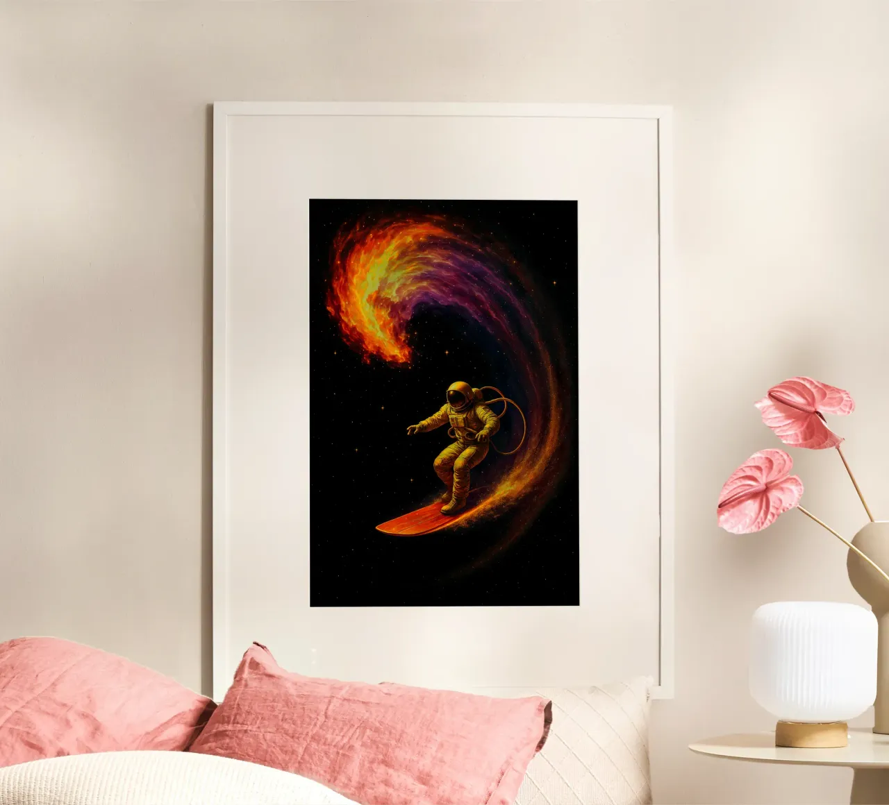 Cosmic Wave Rider poster con telaio in alluminio da BadrBrand