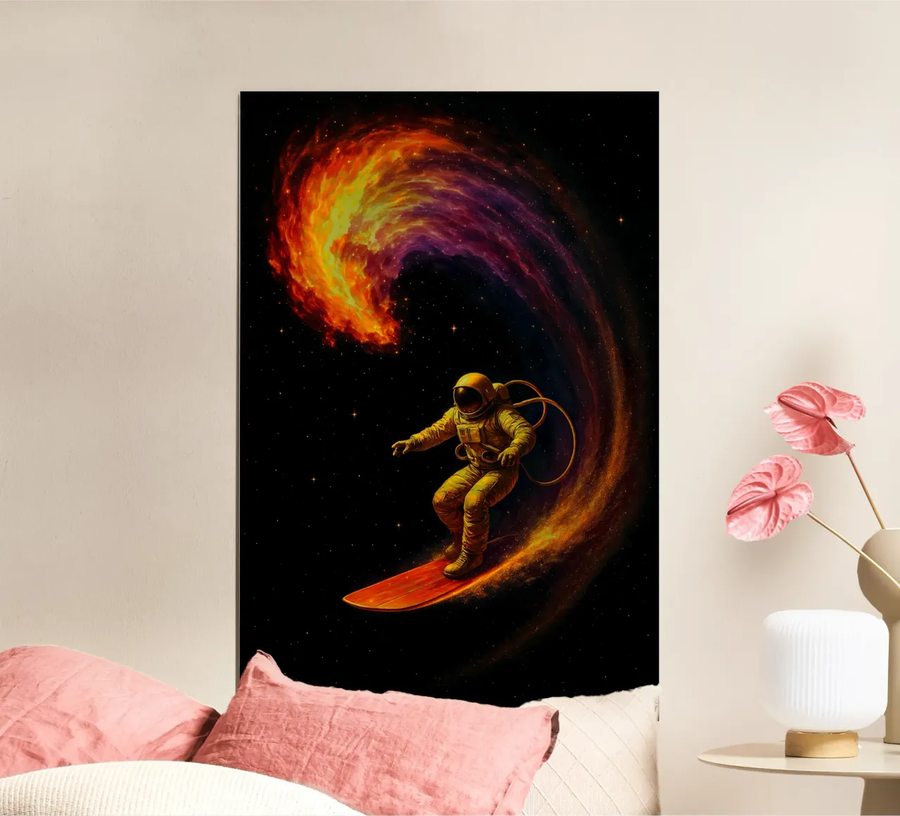 Cosmic Wave Rider poster con telaio in alluminio da BadrBrand