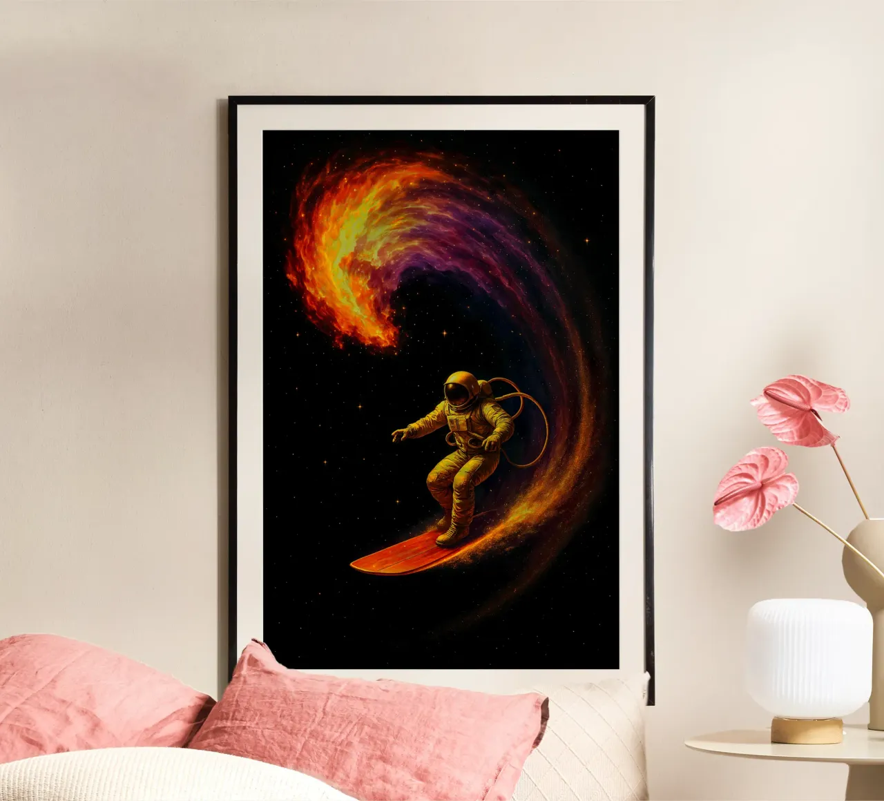 Cosmic Wave Rider poster con telaio in alluminio da BadrBrand