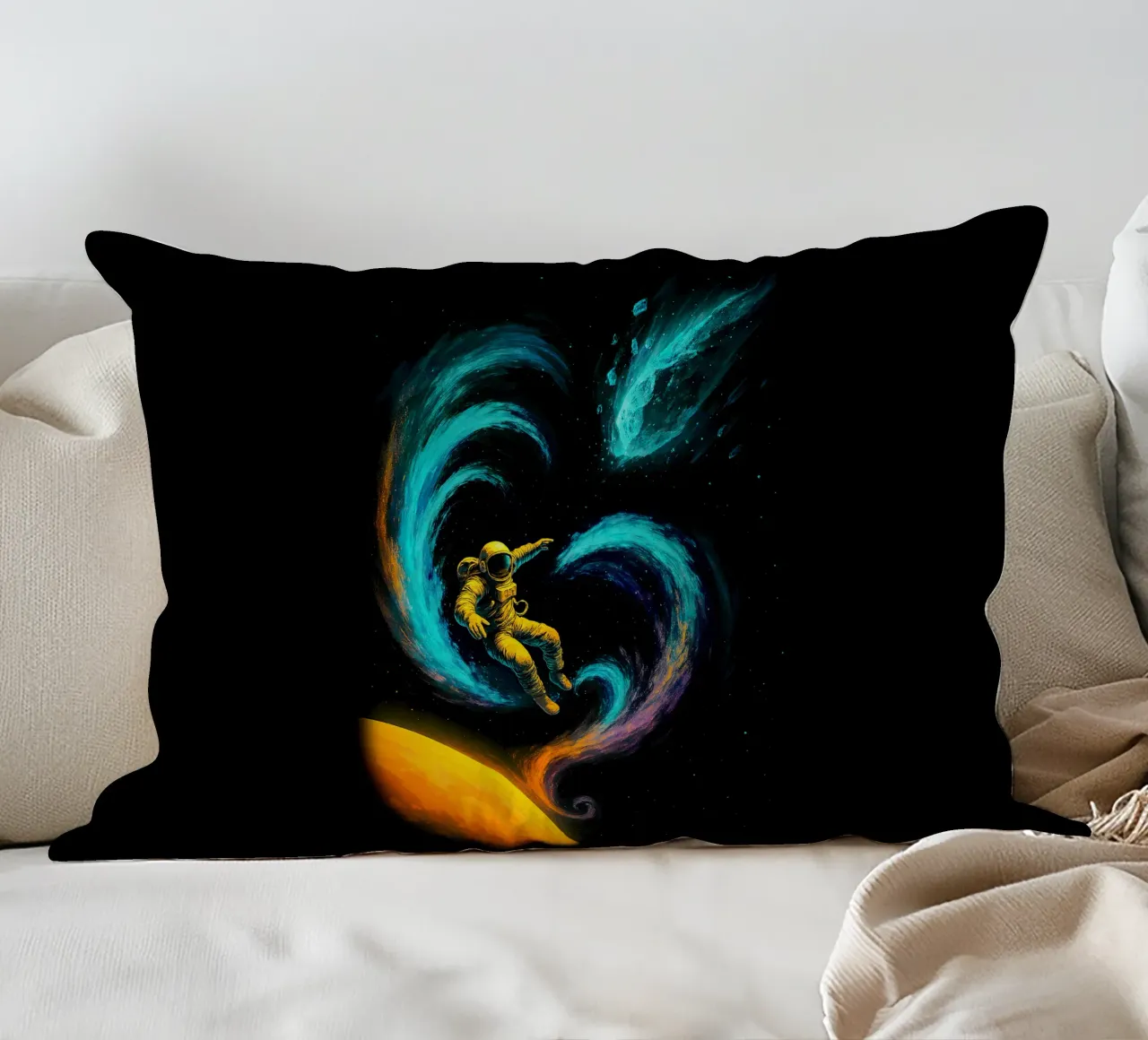 Swirling Nebula Journey cuscino da BadrBrand