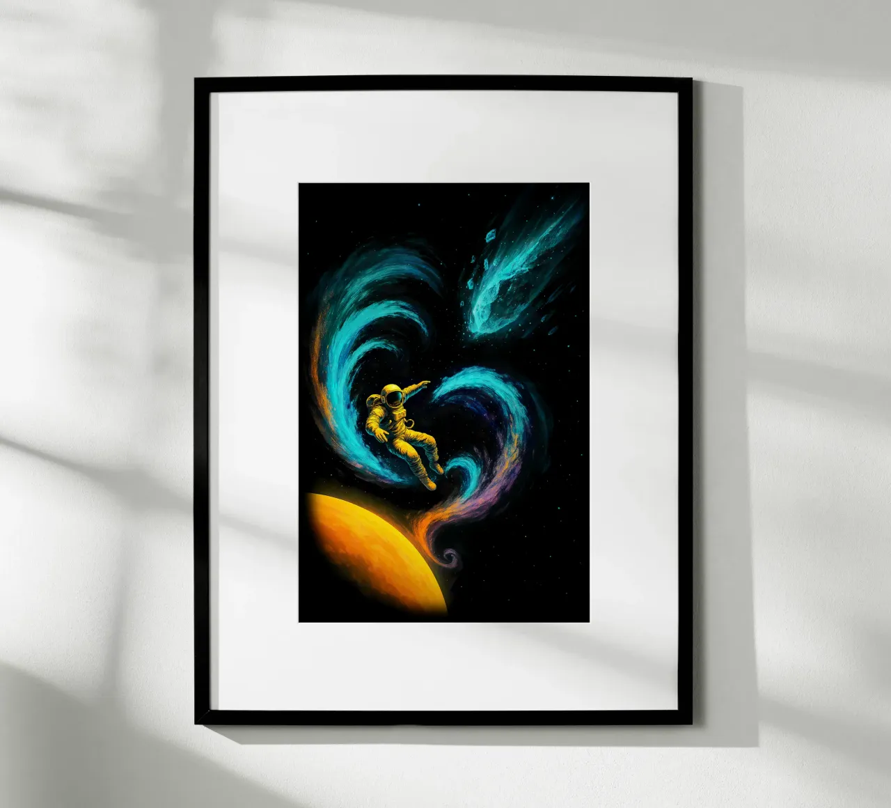 Swirling Nebula Journey poster con telaio in plastica da BadrBrand