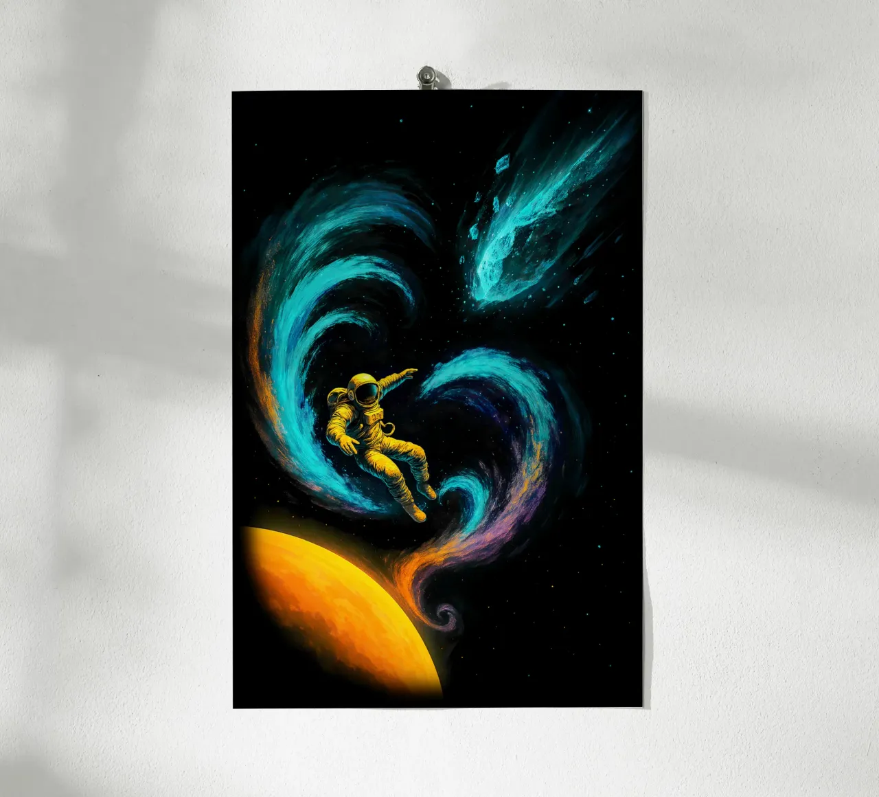 Swirling Nebula Journey poster con telaio in plastica da BadrBrand