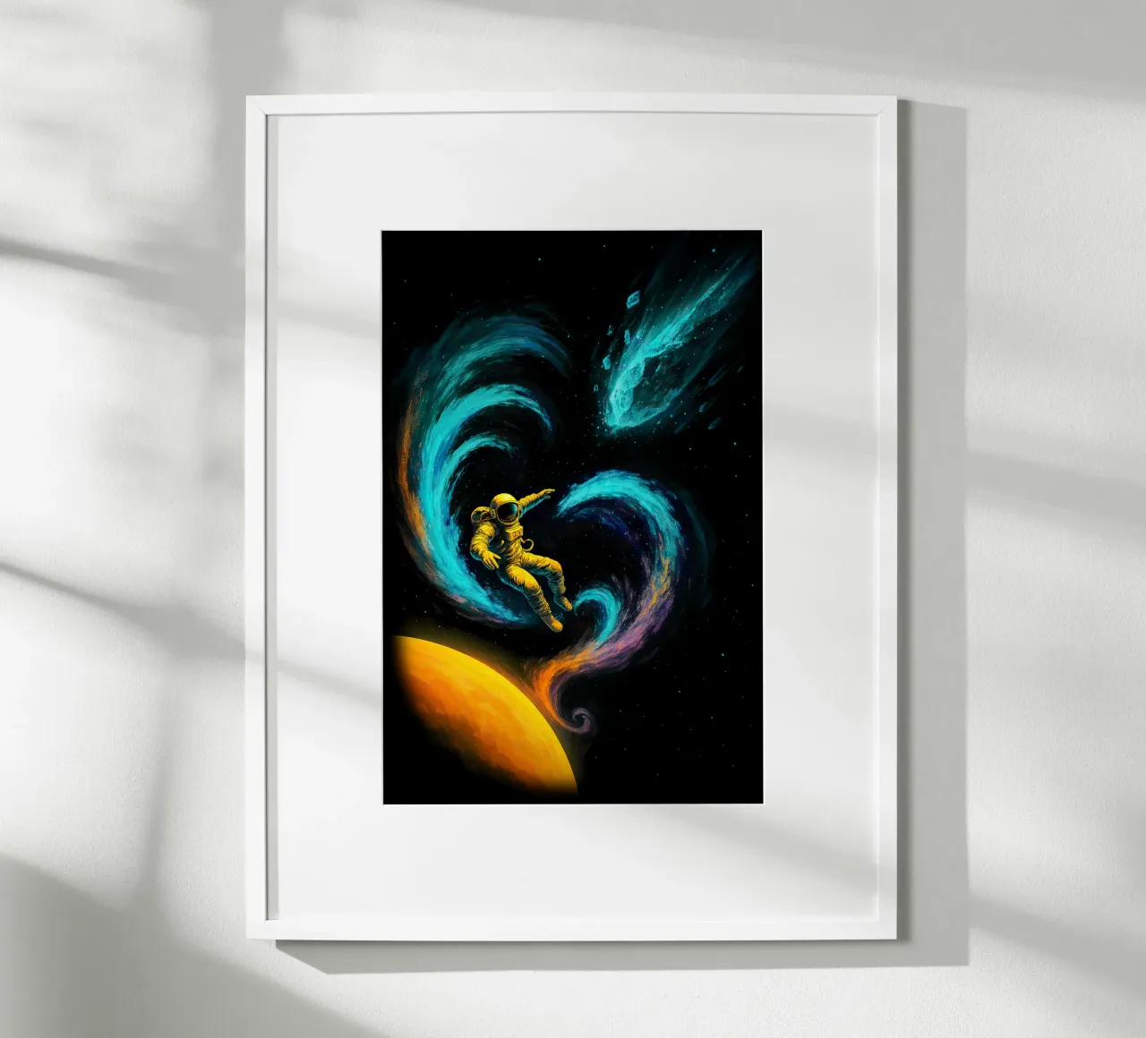 Swirling Nebula Journey poster con telaio in plastica da BadrBrand