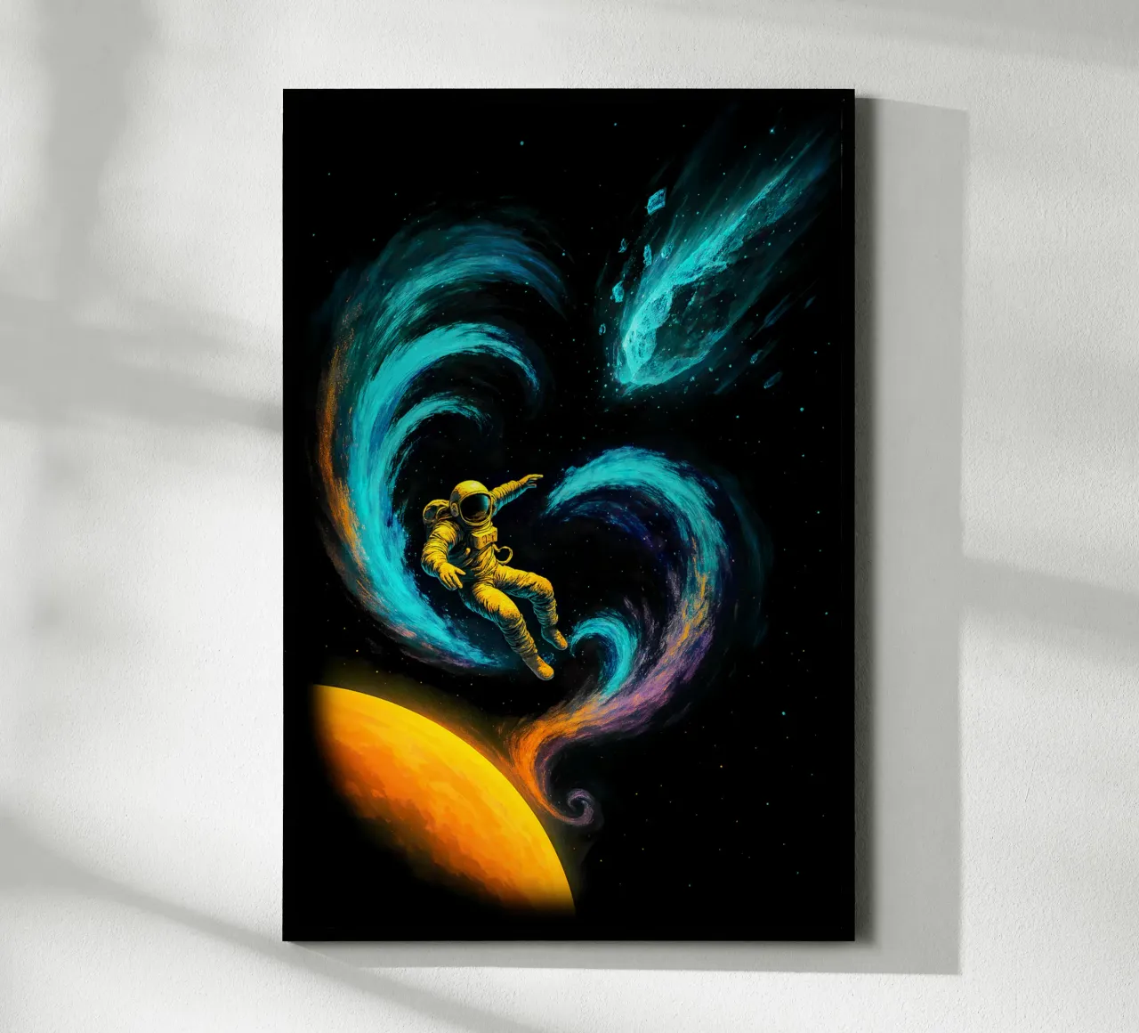 Swirling Nebula Journey poster con telaio in plastica da BadrBrand