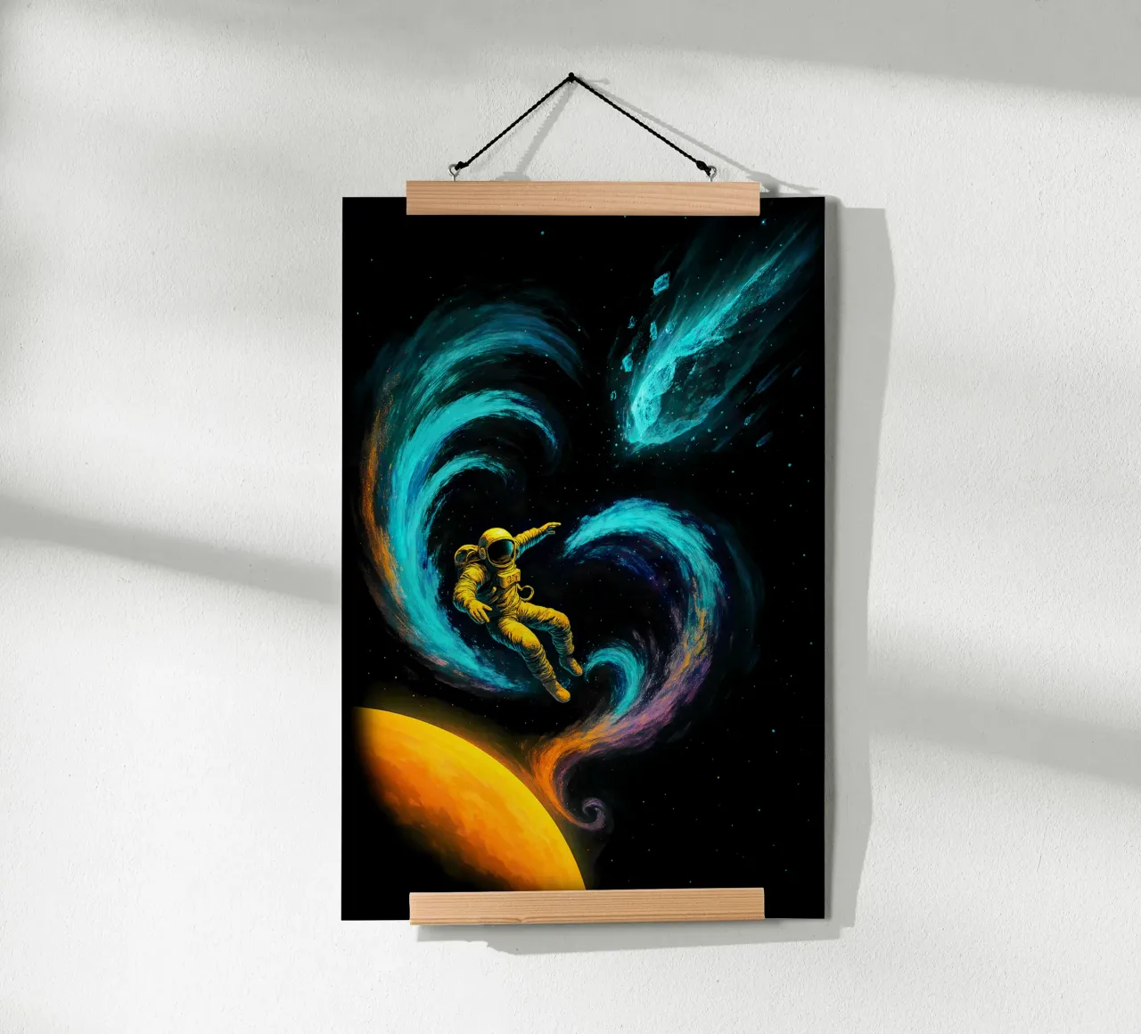 Swirling Nebula Journey poster con telaio in plastica da BadrBrand