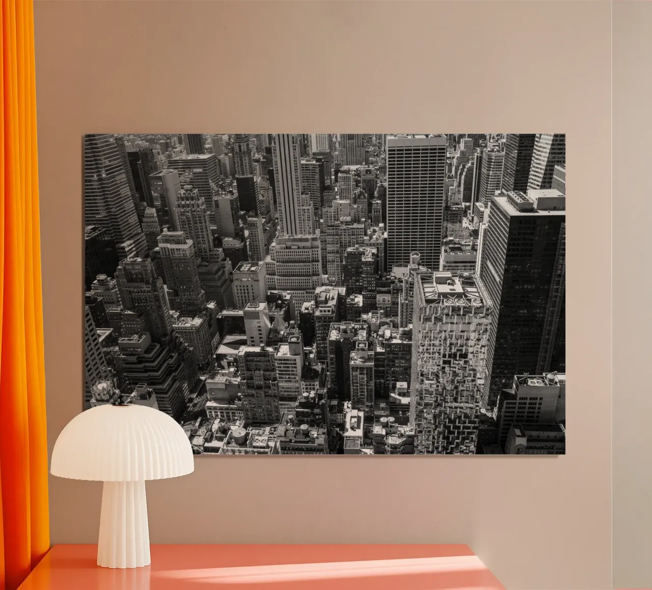 Il clamore della città di New York poster con telaio in legno da thetraveller