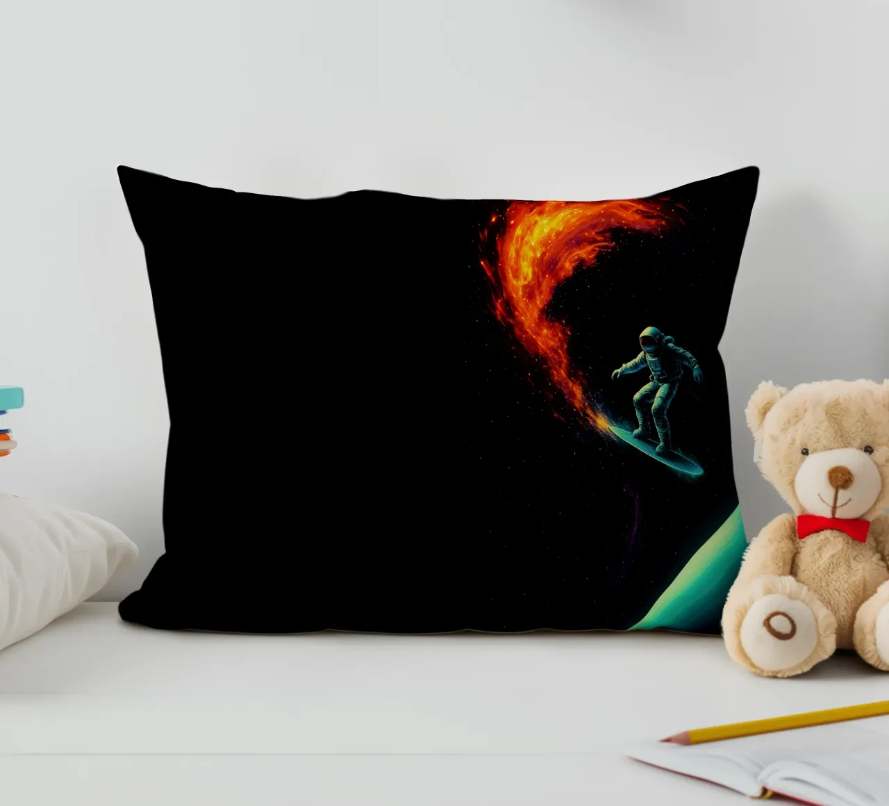 Cosmic Surfer: Nebula Ride cuscino da BadrBrand