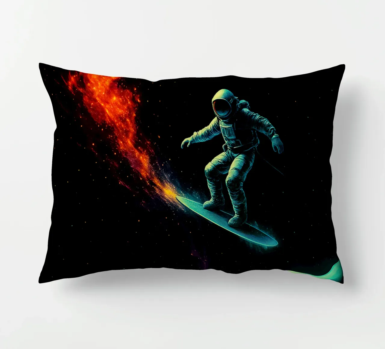 Cosmic Surfer: Nebula Ride cuscino da BadrBrand