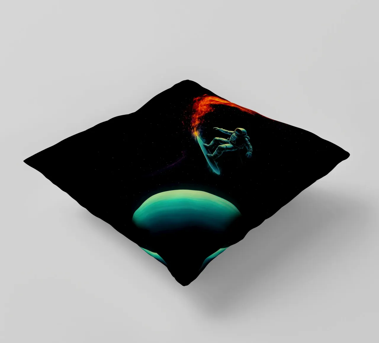 Cosmic Surfer: Nebula Ride cuscino da BadrBrand