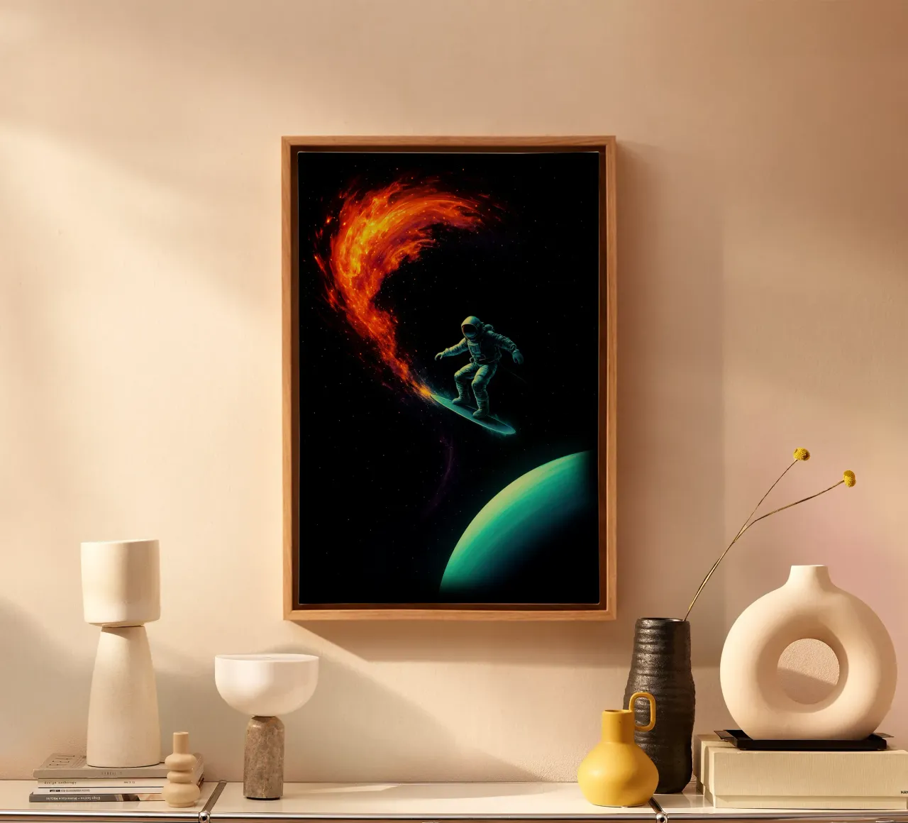 Cosmic Surfer: Nebula Ride tela con Cornice a cassetta da BadrBrand