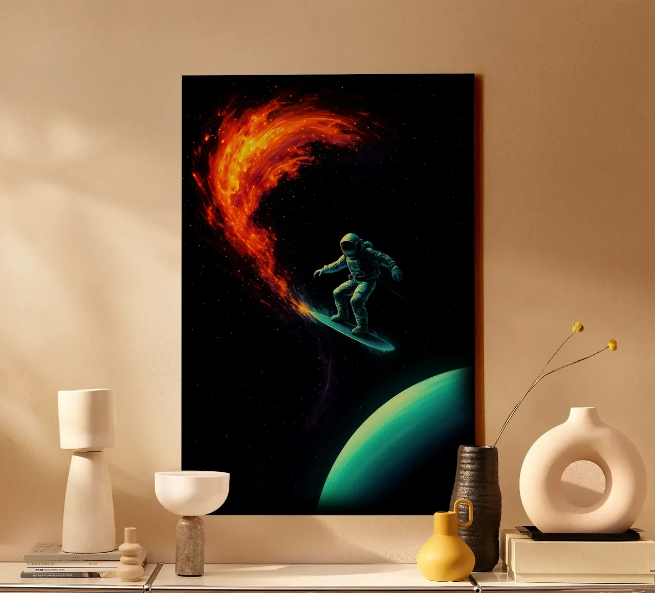 Cosmic Surfer: Nebula Ride tela con Cornice a cassetta da BadrBrand