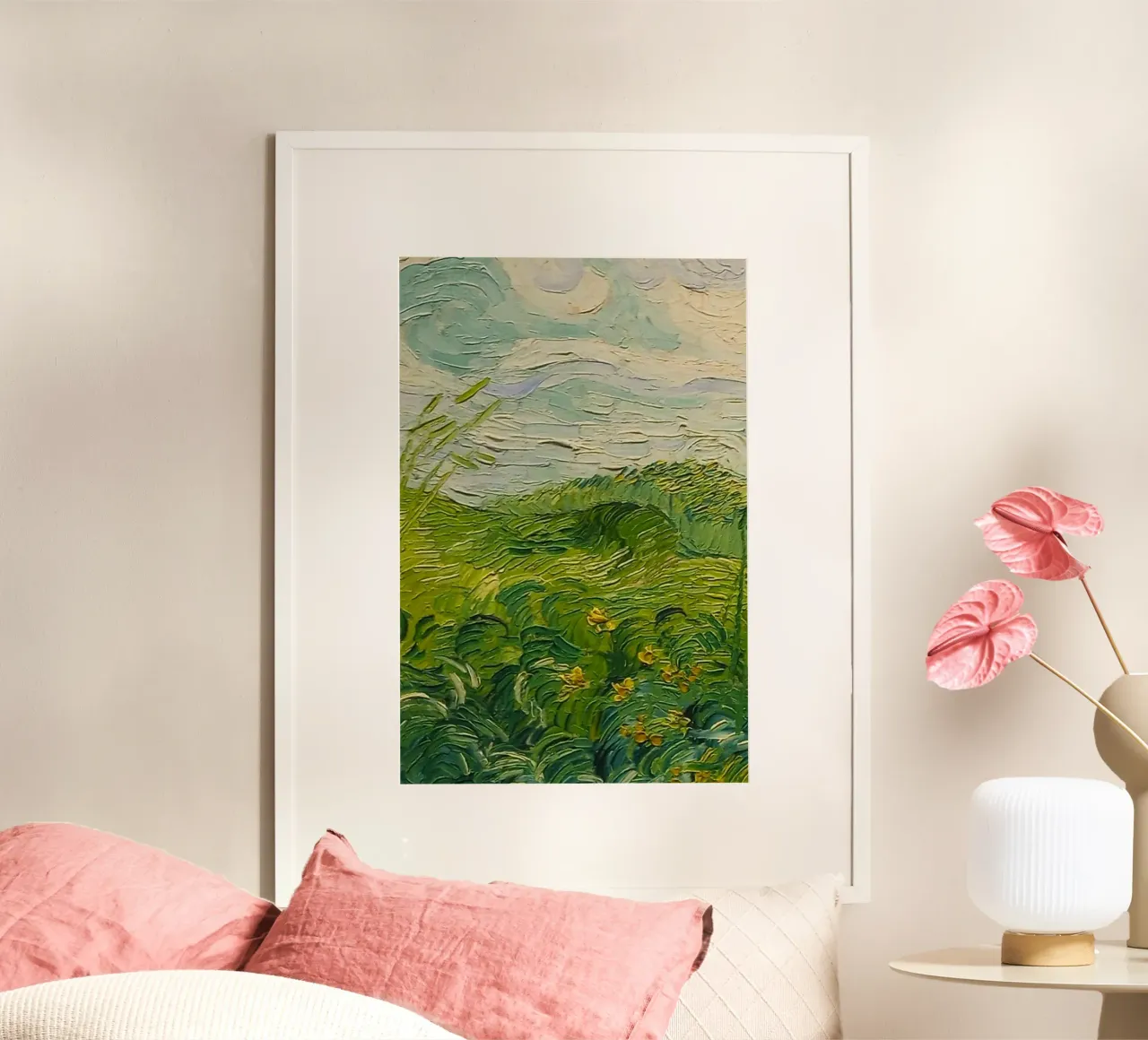 tranquility overcast poster con telaio in legno da lily