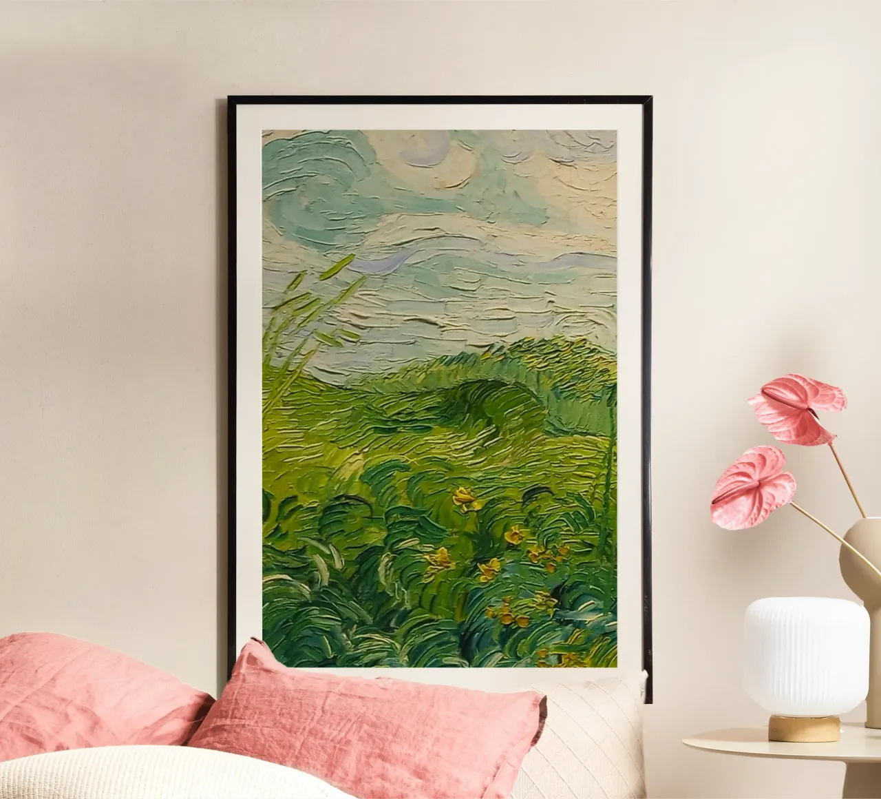 tranquility overcast poster con telaio in legno da lily