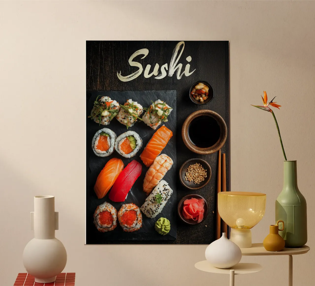Sushi poster con telaio in alluminio da Fleur de Lys