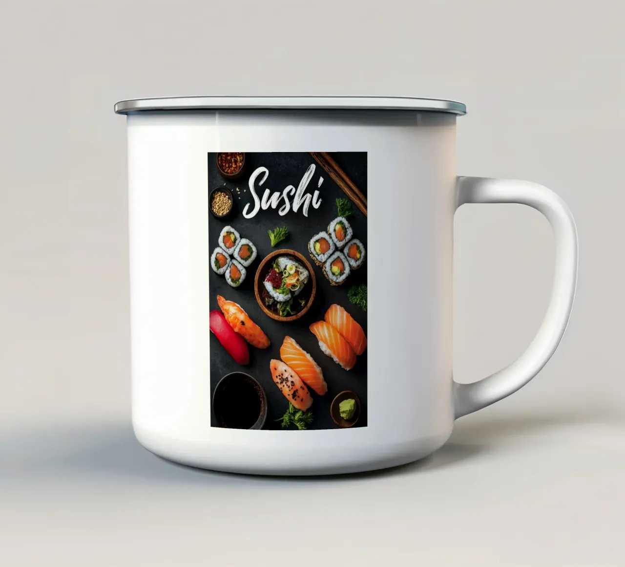 Sushi tazza in smalto da Fleur de Lys