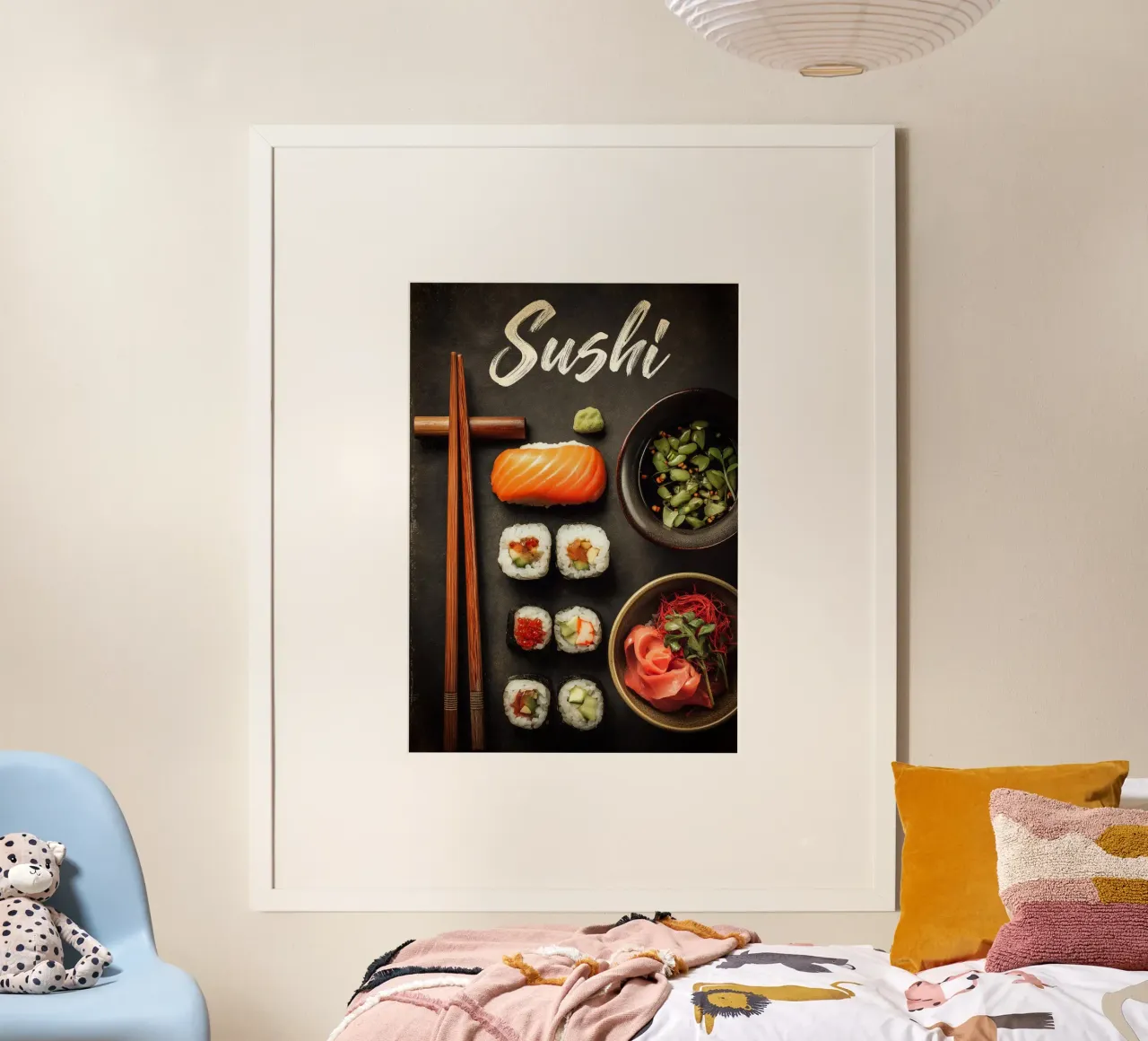 Sushi poster con telaio in legno da Fleur de Lys