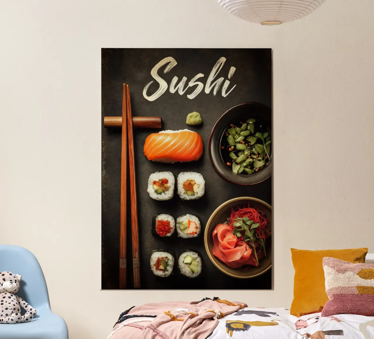 Sushi poster con telaio in legno da Fleur de Lys