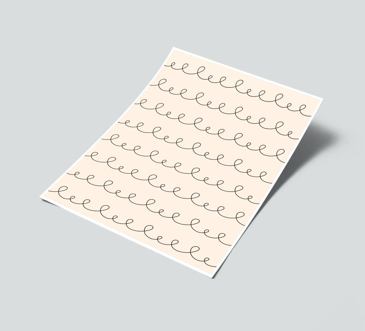 Minimal Geometric Looping Lines Zeichnung | Schwarz auf Elfenbein Stickerbogen von Beauty in Simplicity