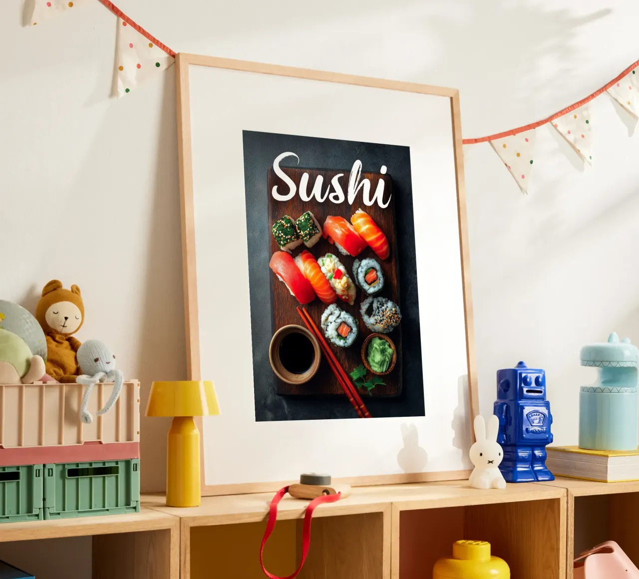 Sushi poster con telaio in legno da Fleur de Lys