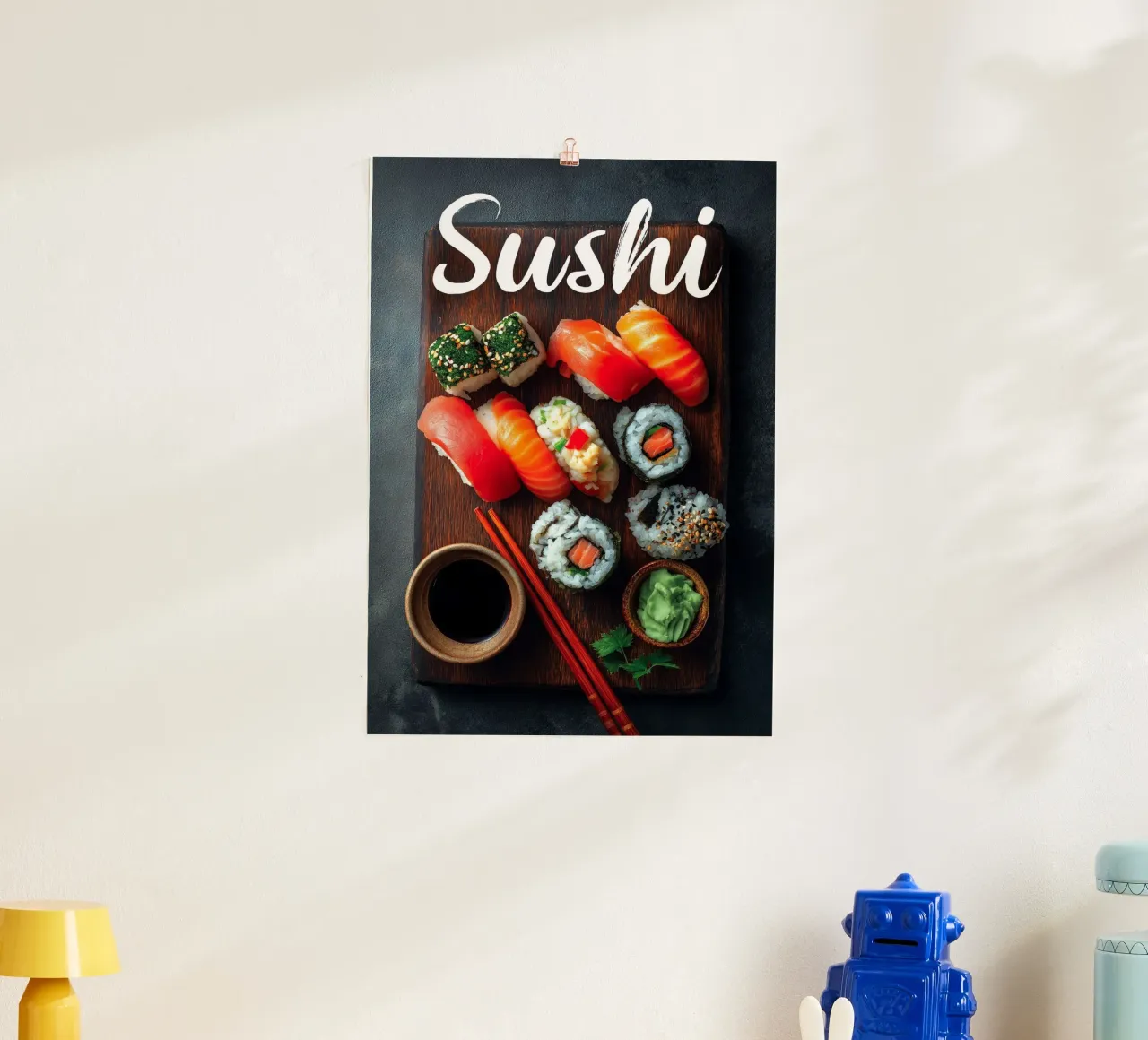 Sushi poster con telaio in legno da Fleur de Lys