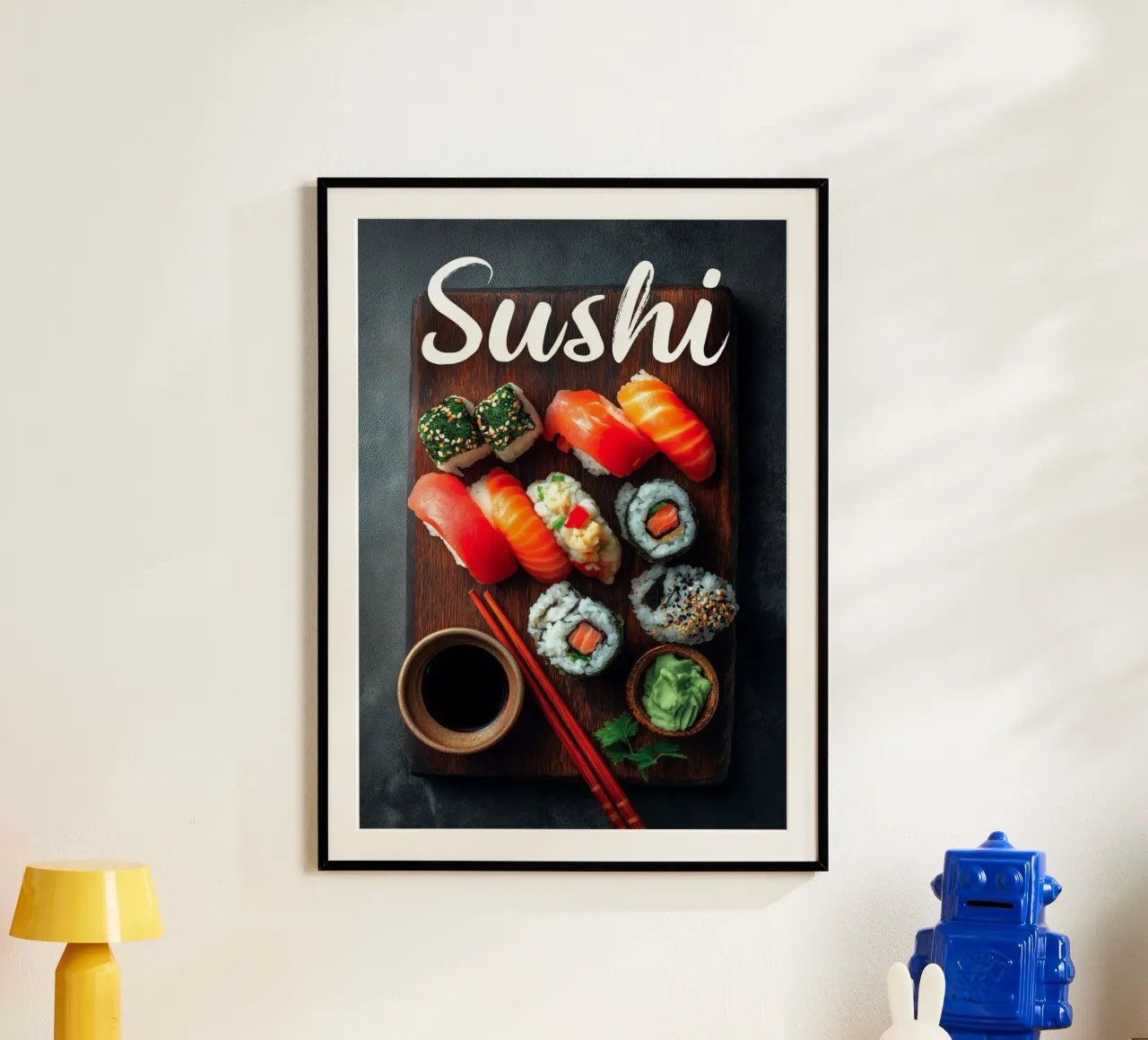 Sushi poster con telaio in legno da Fleur de Lys