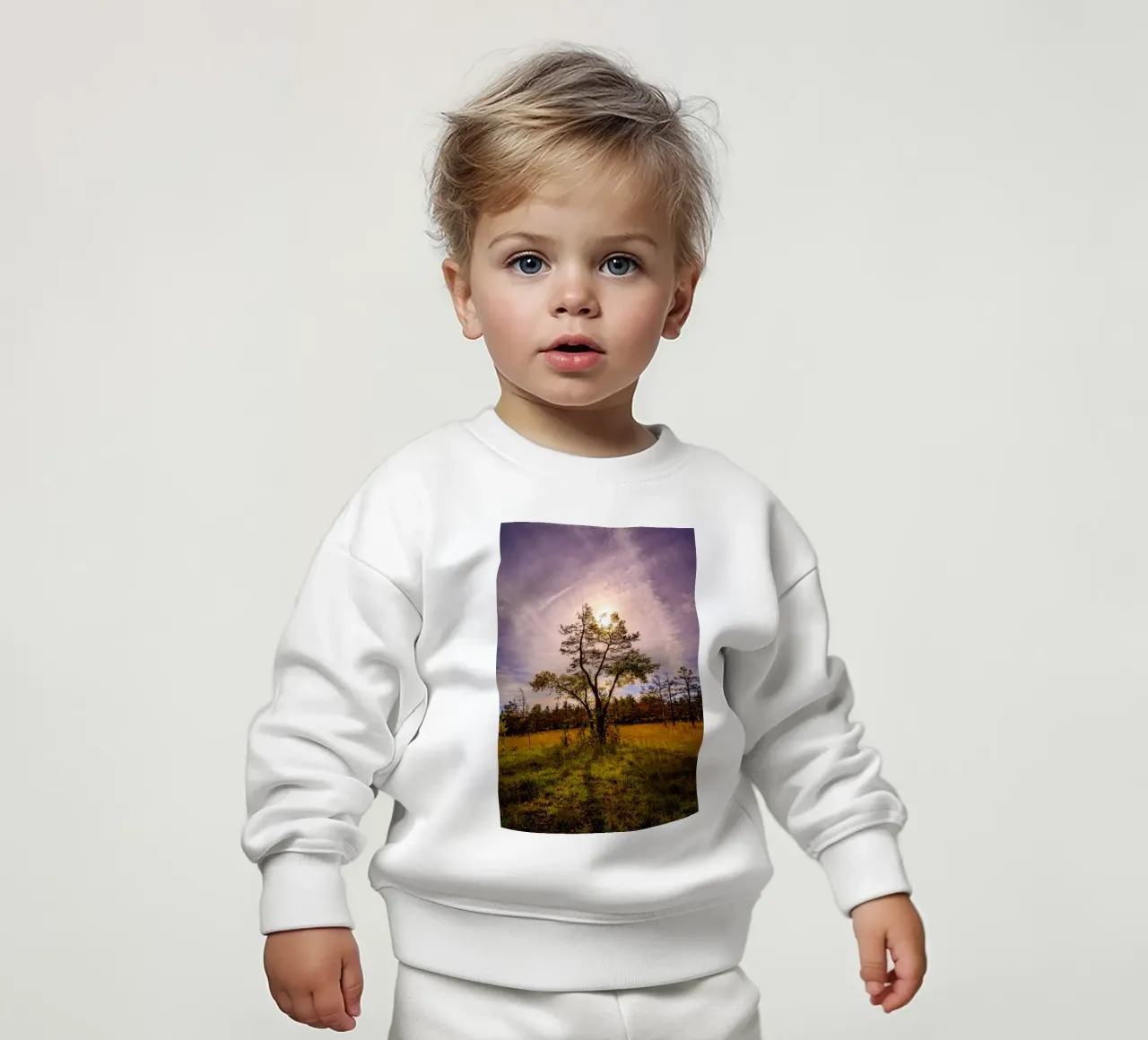 Il sole dietro un albero deciduo felpa neonato da Marcus Beckert | Fotografie