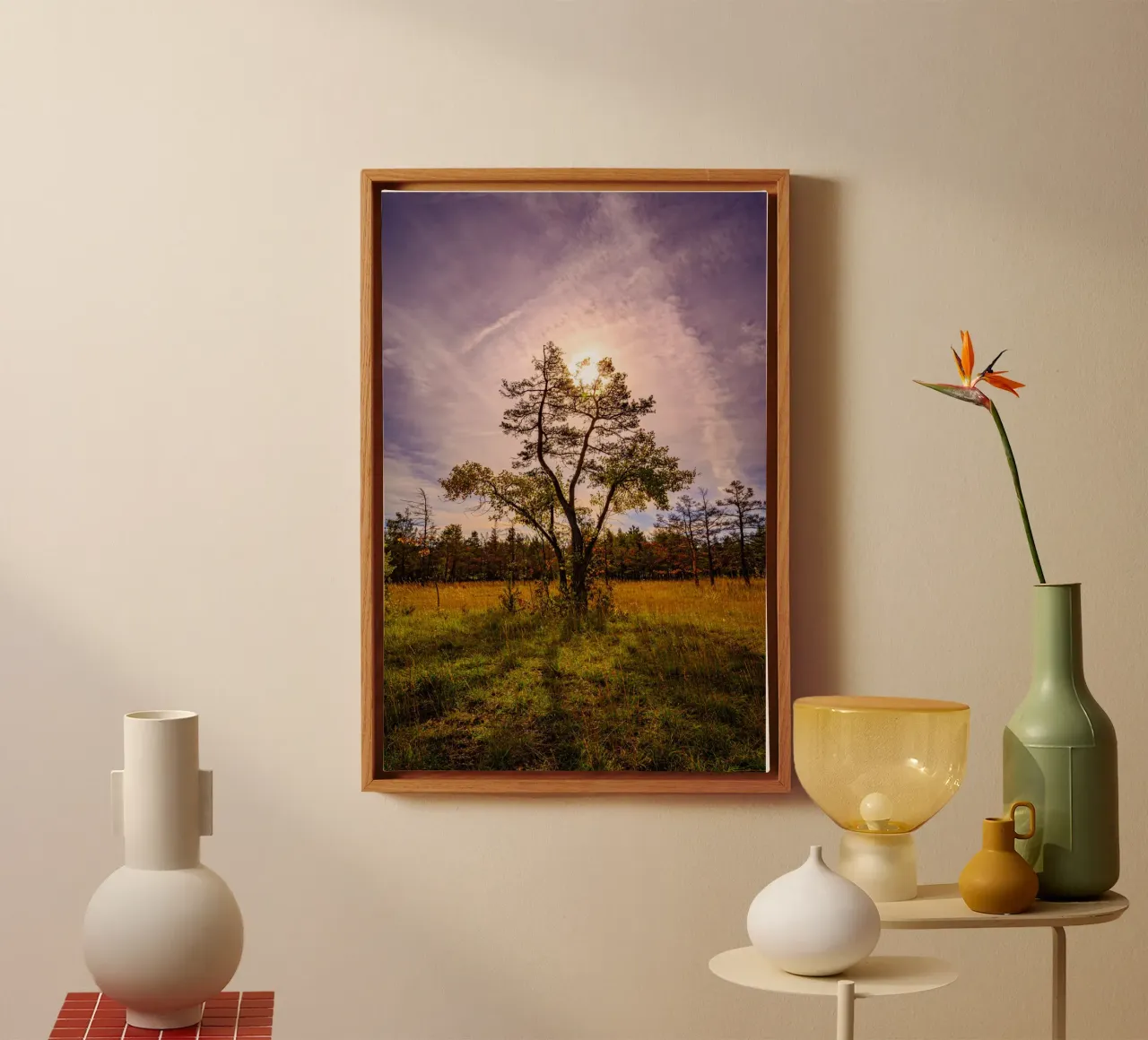 Sun behind a deciduous tree canvas by Marcus Beckert | Fotografie