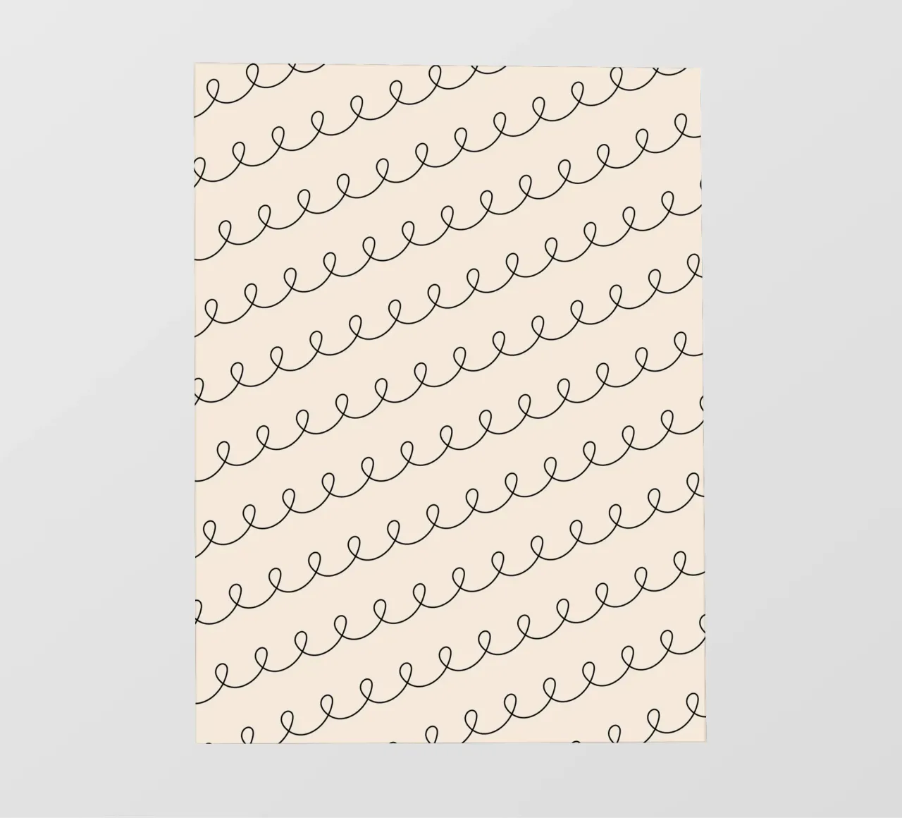 Minimal Geometric Looping Lines Zeichnung 2 | Schwarz auf Elfenbein PVC Plane von Beauty in Simplicity